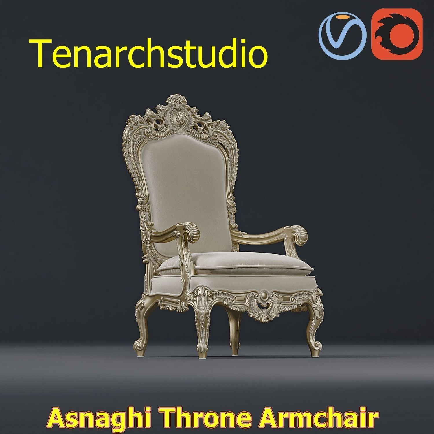 tenarchstudio Asnaghi  Throne Armchair Vray corona render ready 3D model_48