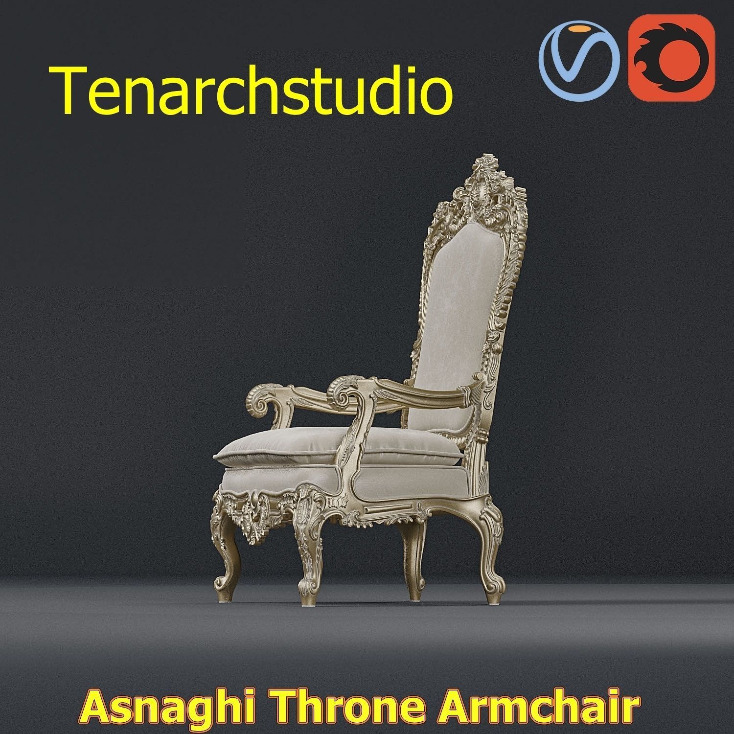 tenarchstudio Asnaghi  Throne Armchair Vray corona render ready 3D model_60