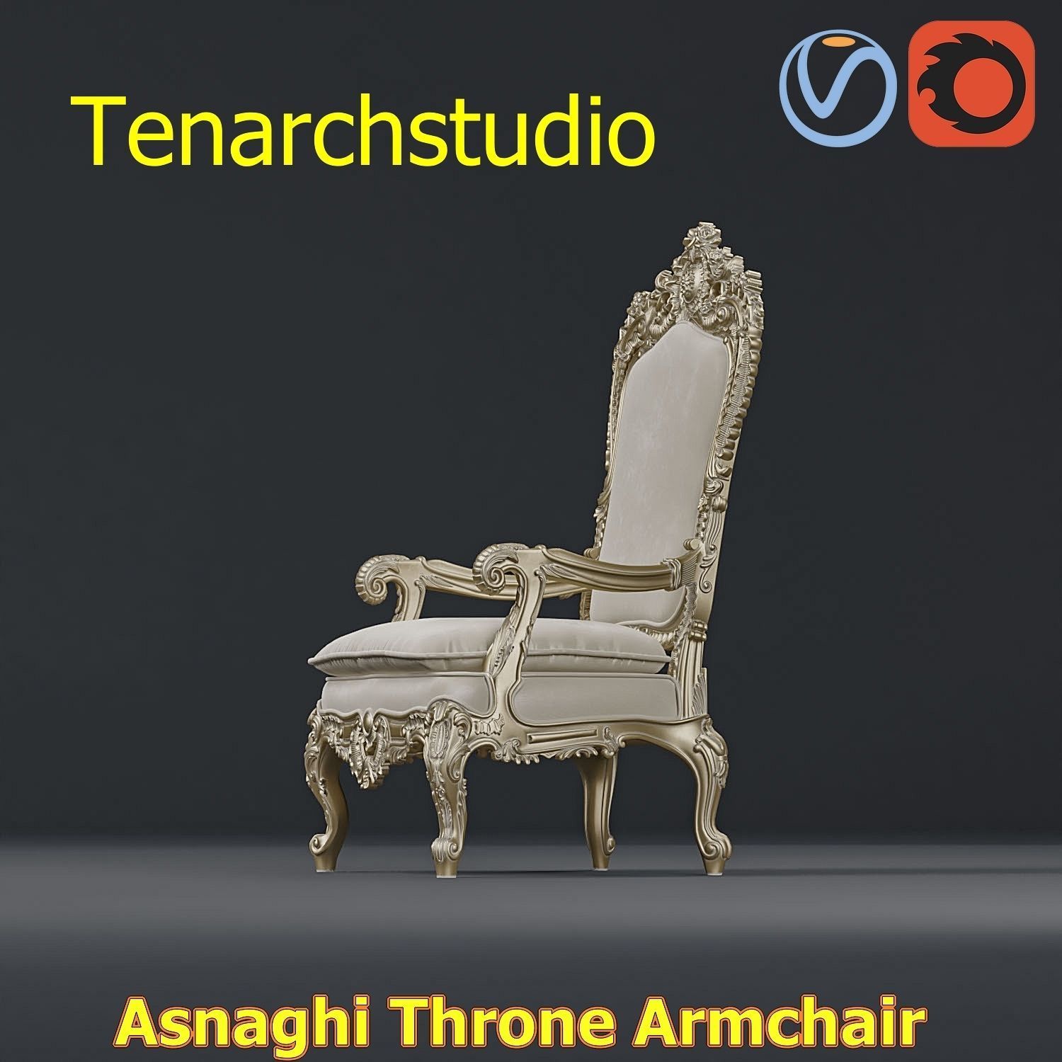 tenarchstudio Asnaghi  Throne Armchair Vray corona render ready 3D model_51