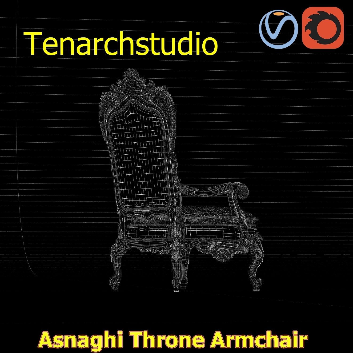 tenarchstudio Asnaghi  Throne Armchair Vray corona render ready 3D model_71