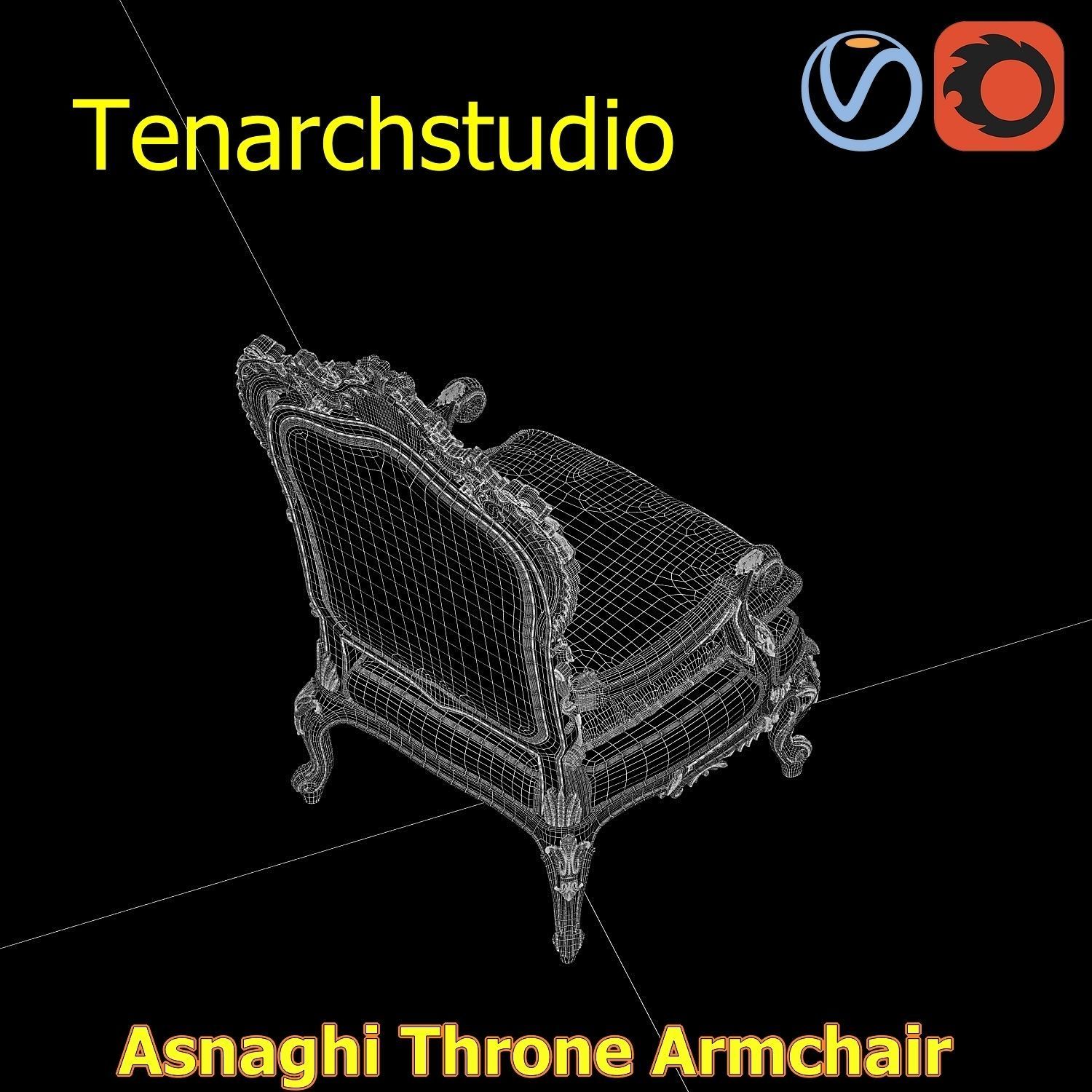 tenarchstudio Asnaghi  Throne Armchair Vray corona render ready 3D model_40