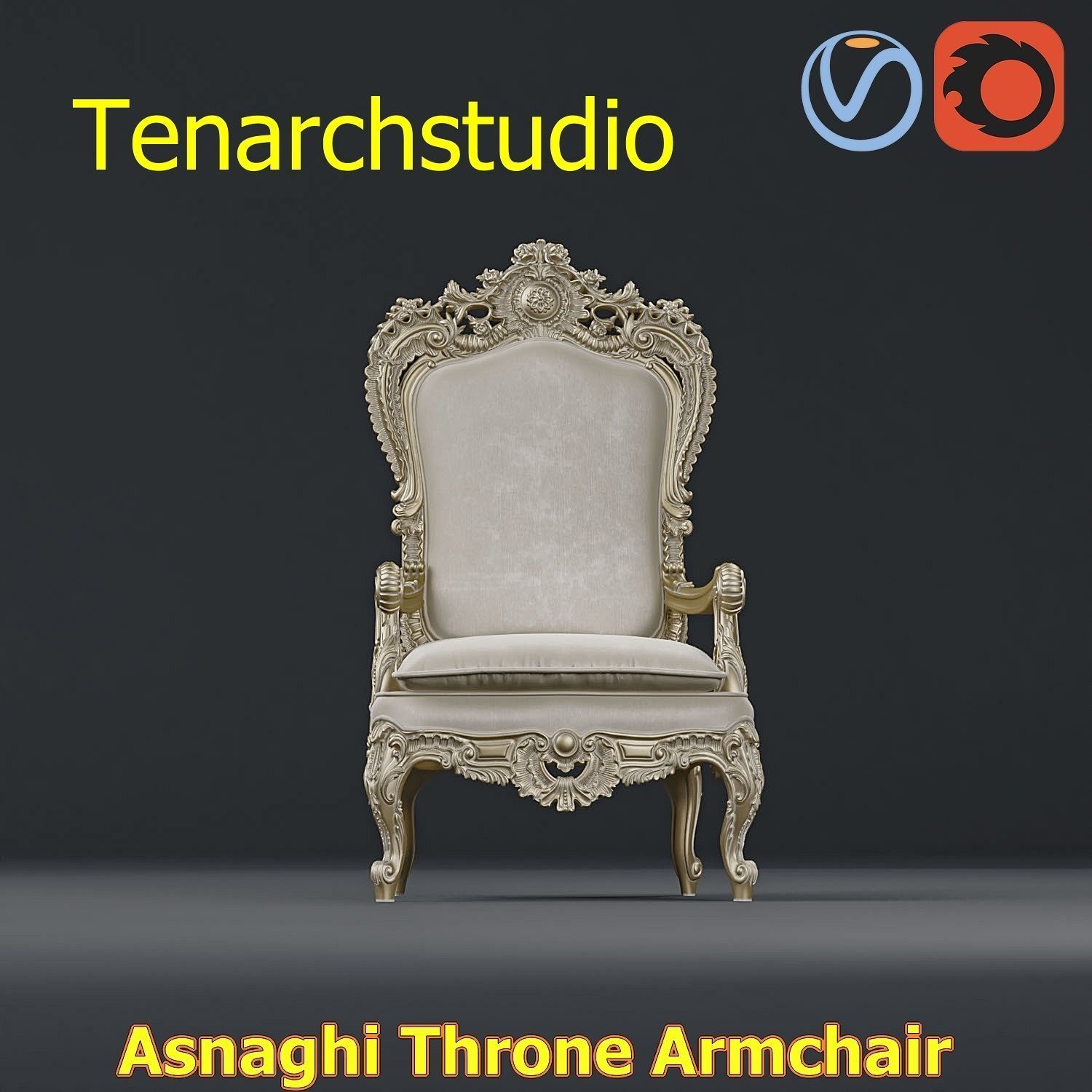 tenarchstudio Asnaghi  Throne Armchair Vray corona render ready 3D model_50