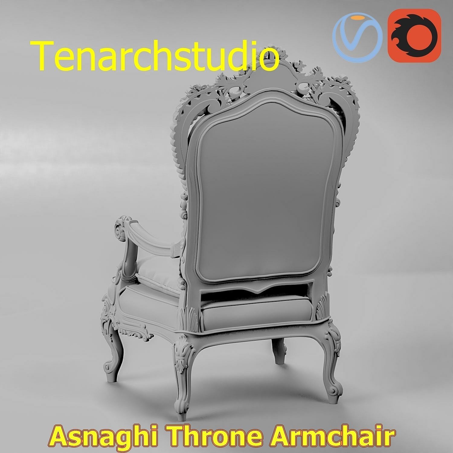 tenarchstudio Asnaghi  Throne Armchair Vray corona render ready 3D model_14