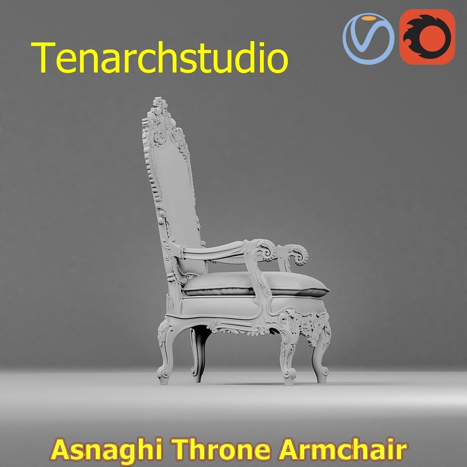 tenarchstudio Asnaghi  Throne Armchair Vray corona render ready 3D model_64