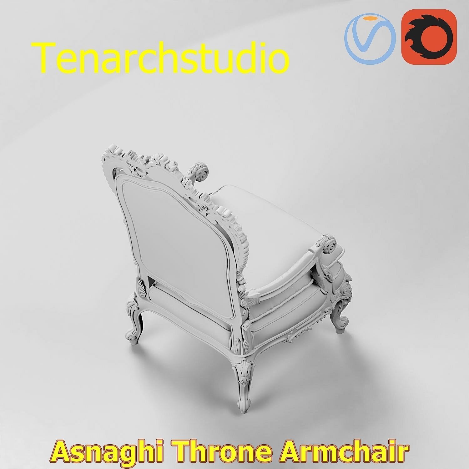tenarchstudio Asnaghi  Throne Armchair Vray corona render ready 3D model_41