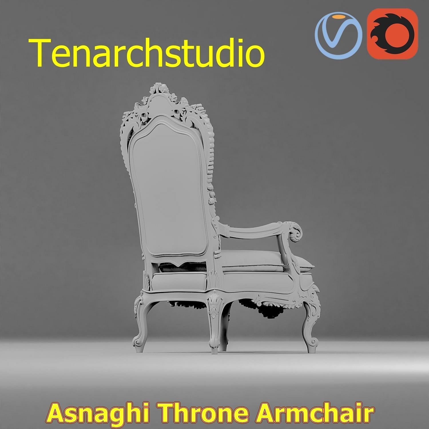 tenarchstudio Asnaghi  Throne Armchair Vray corona render ready 3D model_65