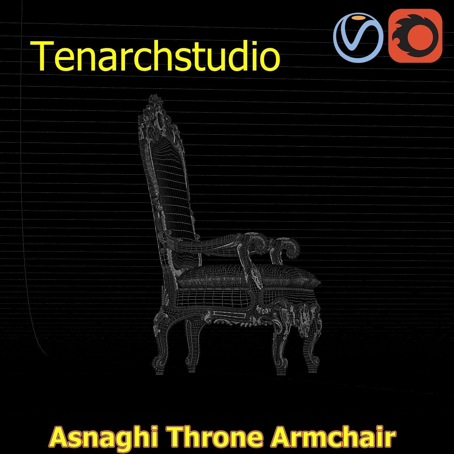 tenarchstudio Asnaghi  Throne Armchair Vray corona render ready 3D model_70