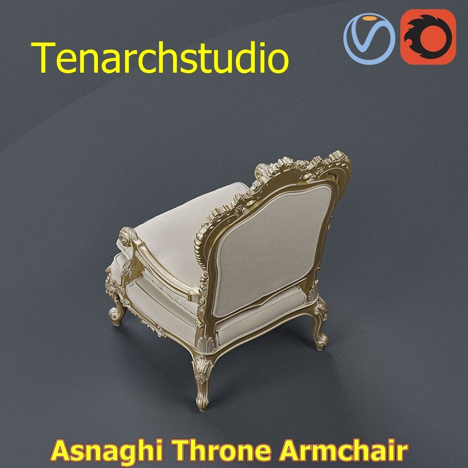 tenarchstudio Asnaghi  Throne Armchair Vray corona render ready 3D model_36