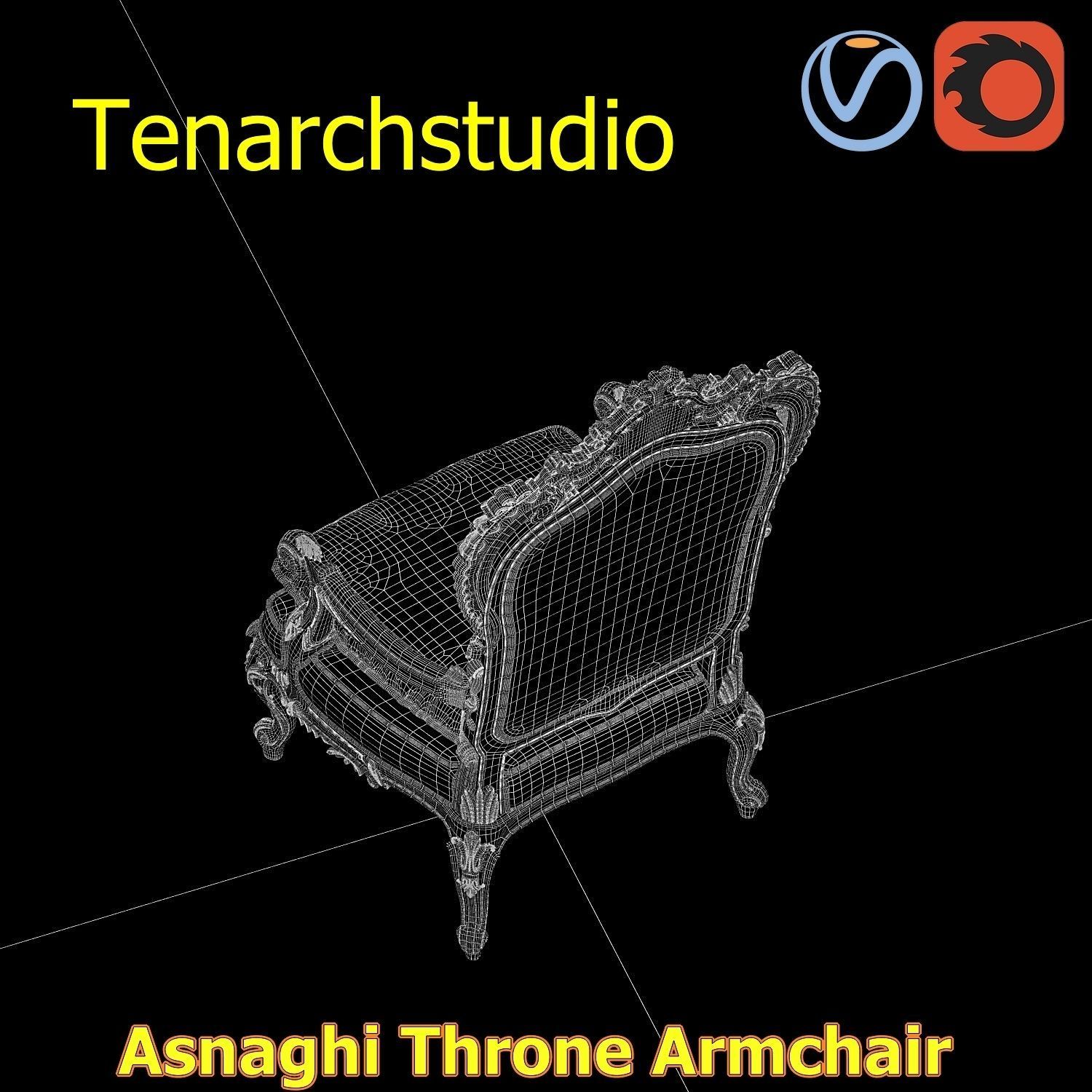 tenarchstudio Asnaghi  Throne Armchair Vray corona render ready 3D model_37