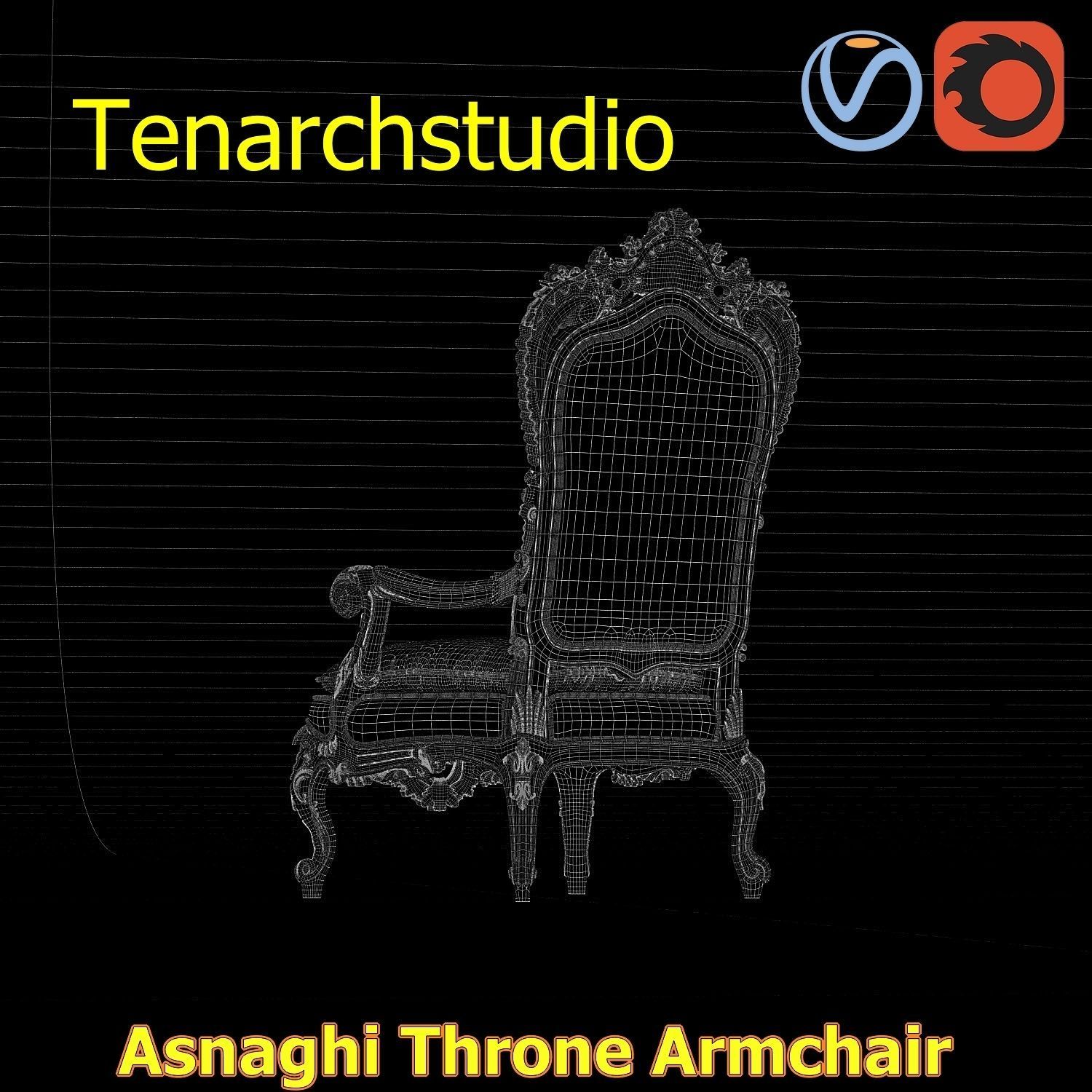 tenarchstudio Asnaghi  Throne Armchair Vray corona render ready 3D model_54
