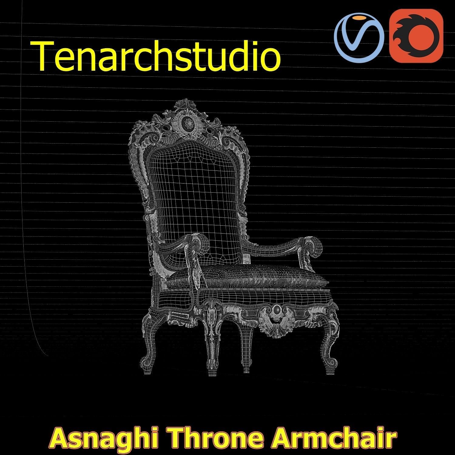 tenarchstudio Asnaghi  Throne Armchair Vray corona render ready 3D model_49