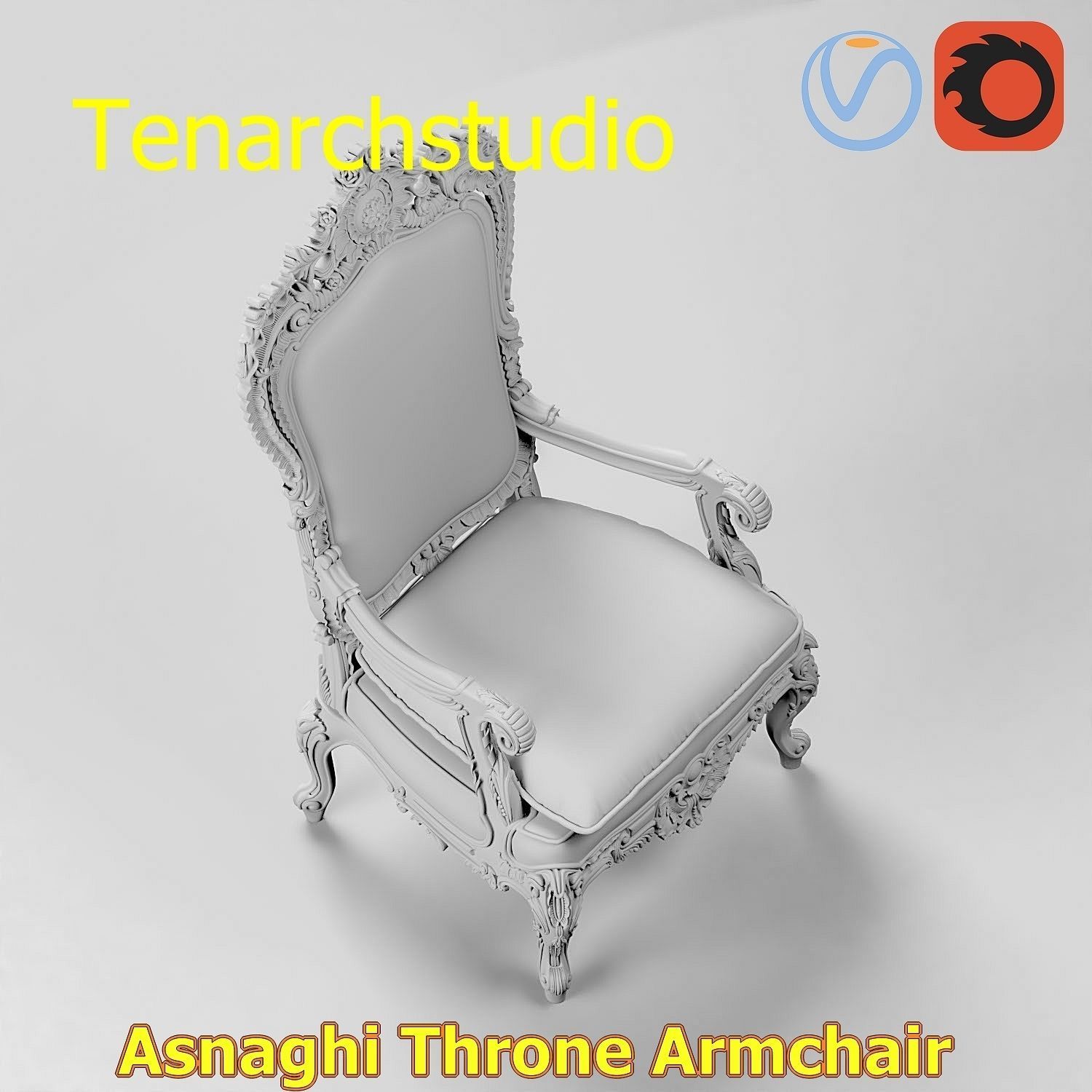 tenarchstudio Asnaghi  Throne Armchair Vray corona render ready 3D model_44