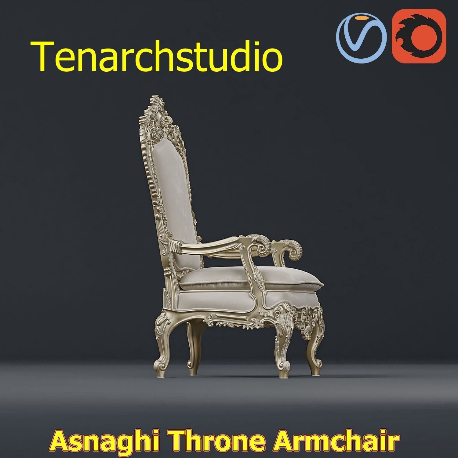 tenarchstudio Asnaghi  Throne Armchair Vray corona render ready 3D model_56