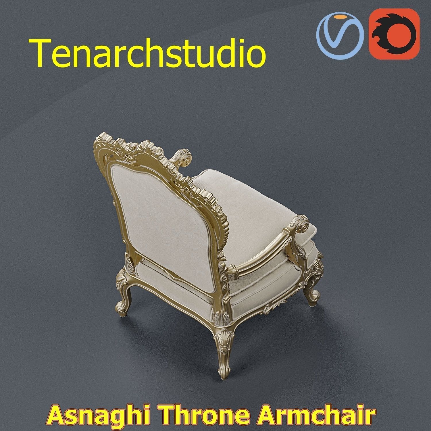 tenarchstudio Asnaghi  Throne Armchair Vray corona render ready 3D model_39