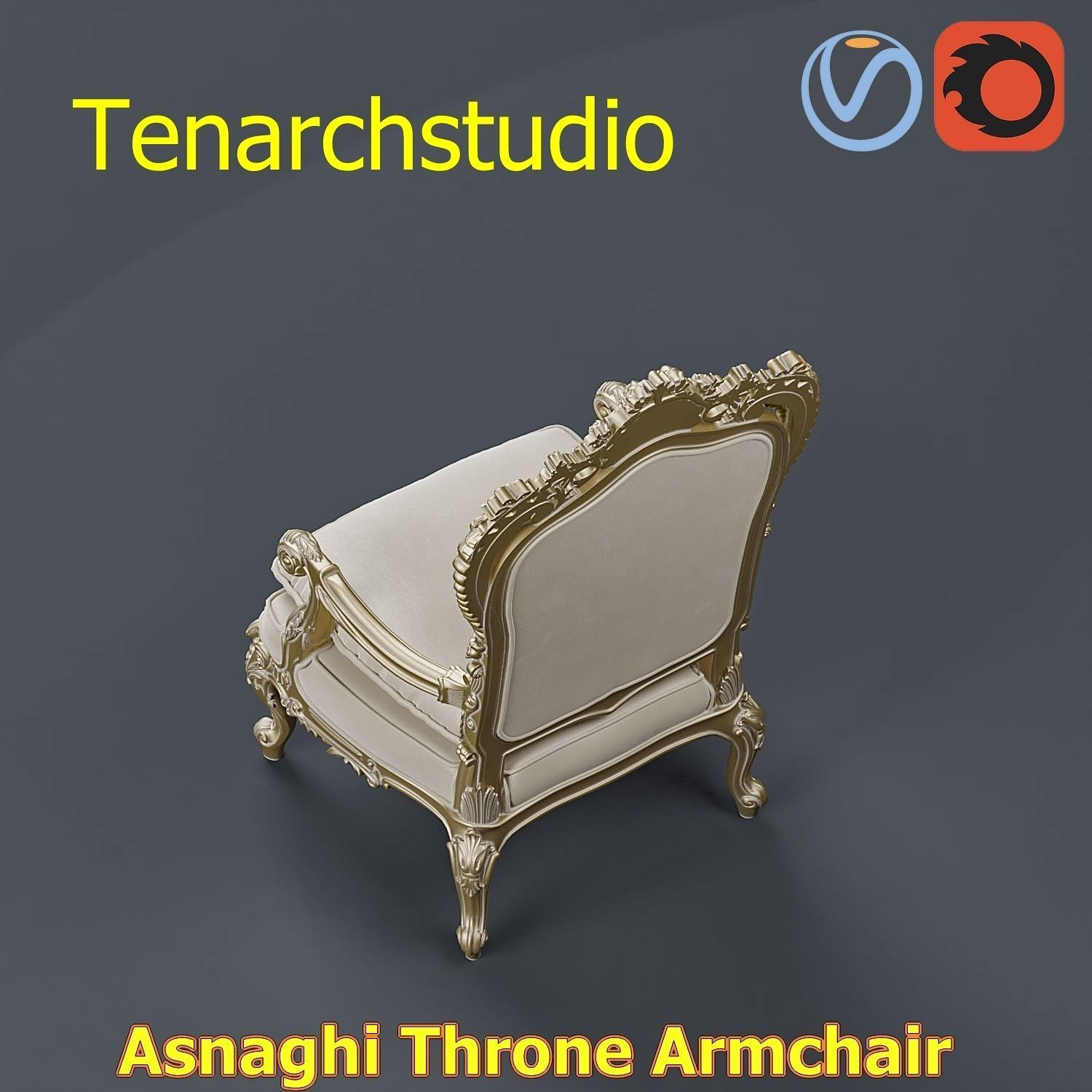 tenarchstudio Asnaghi  Throne Armchair Vray corona render ready 3D model_18