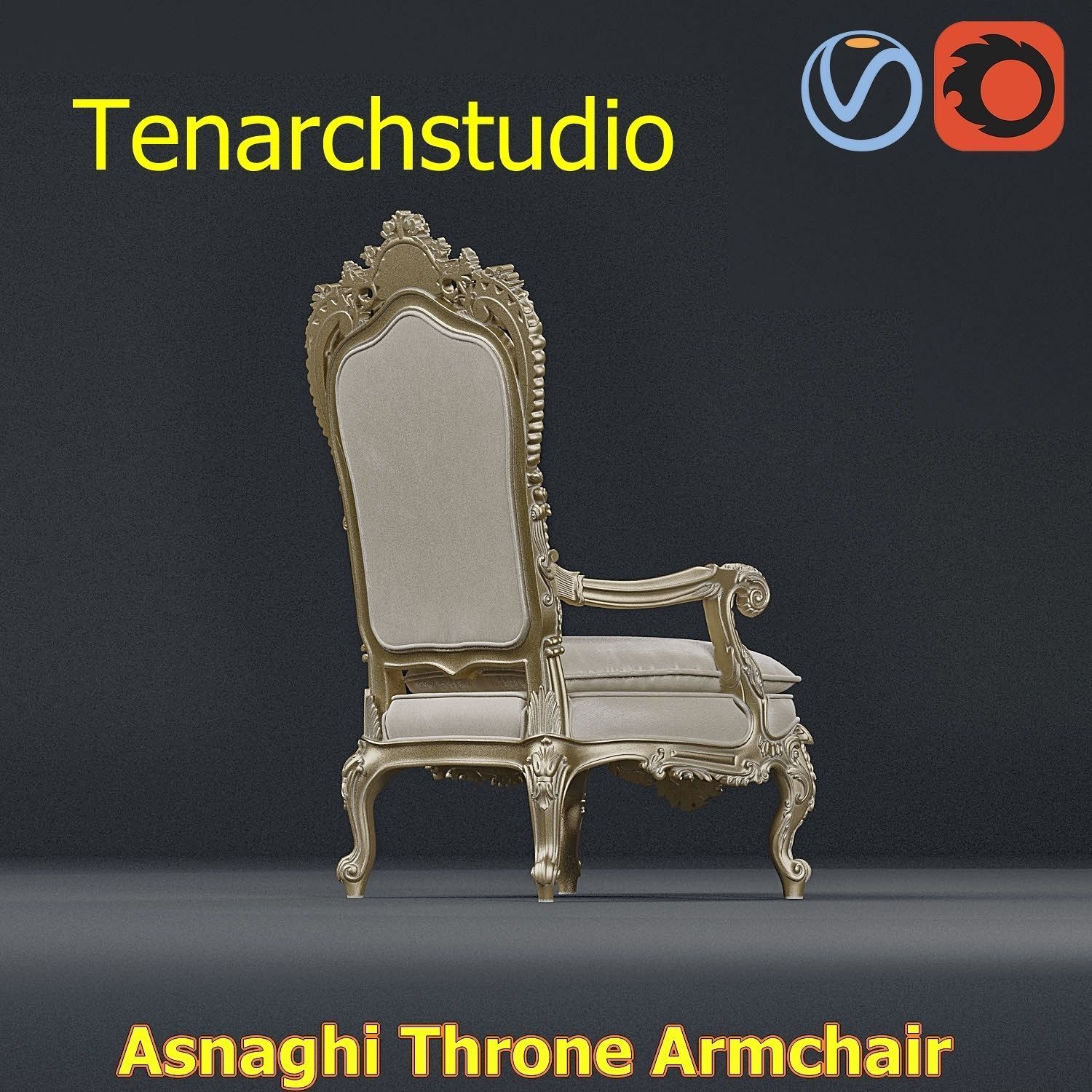 tenarchstudio Asnaghi  Throne Armchair Vray corona render ready 3D model_62