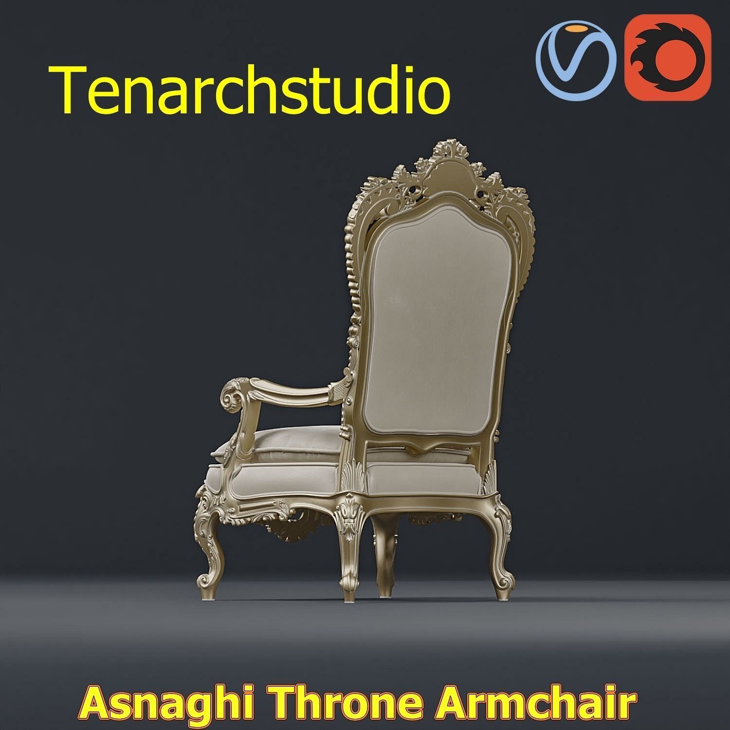 tenarchstudio Asnaghi  Throne Armchair Vray corona render ready 3D model_53