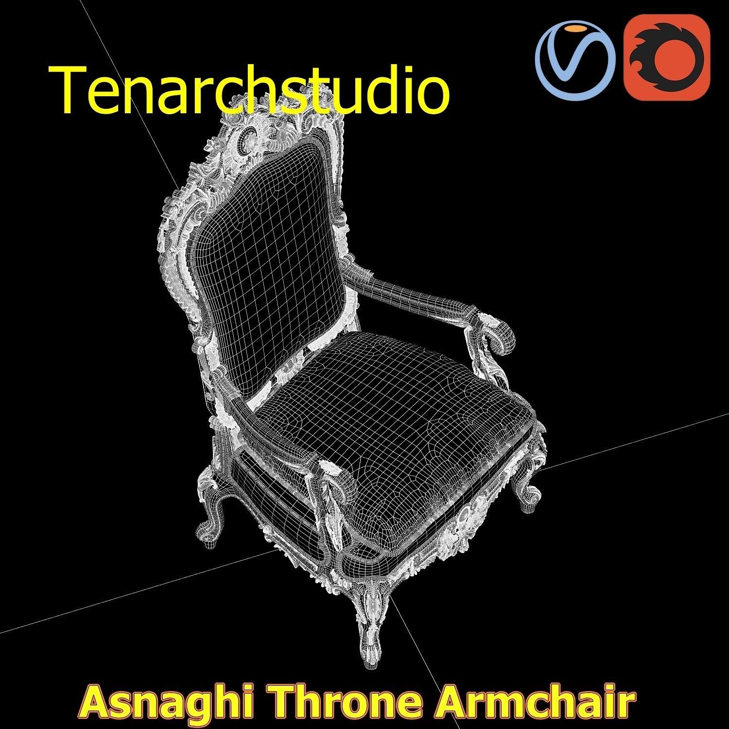 tenarchstudio Asnaghi  Throne Armchair Vray corona render ready 3D model_43