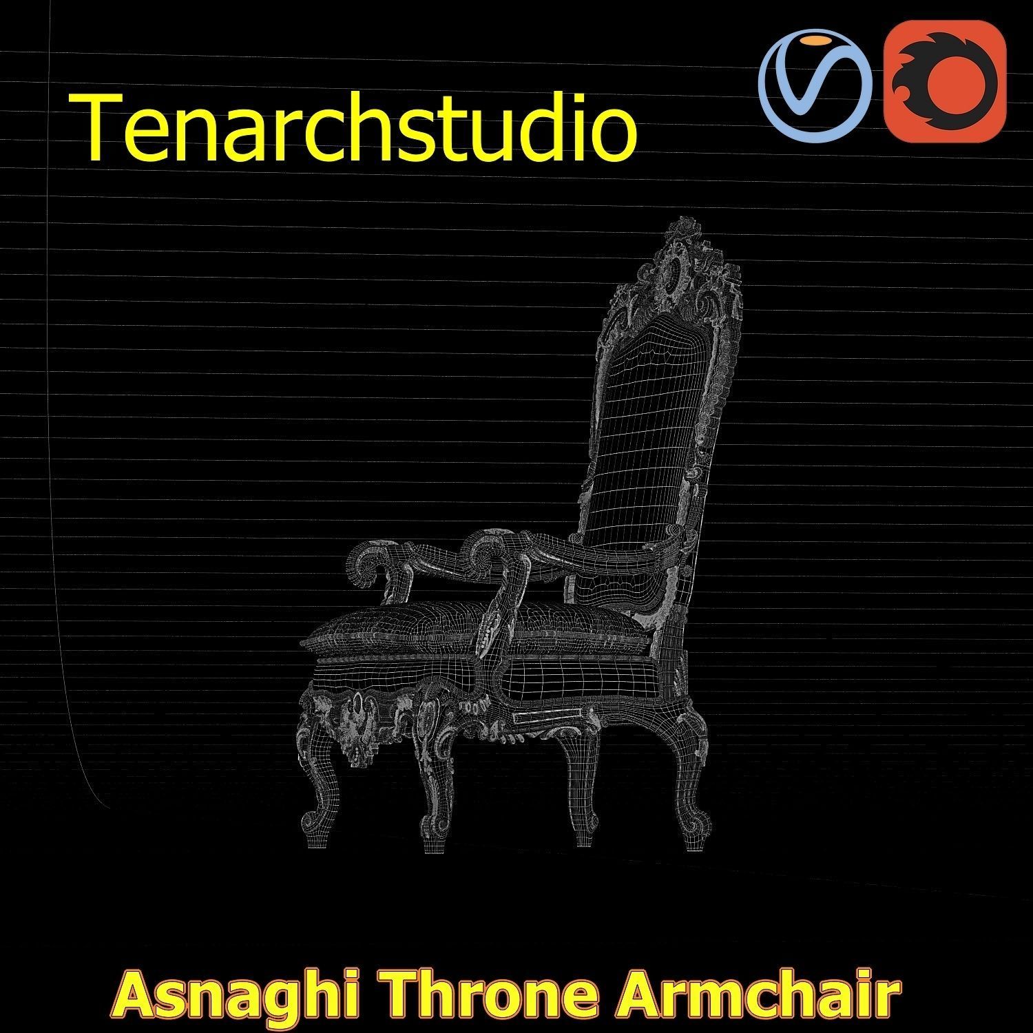 tenarchstudio Asnaghi  Throne Armchair Vray corona render ready 3D model_52