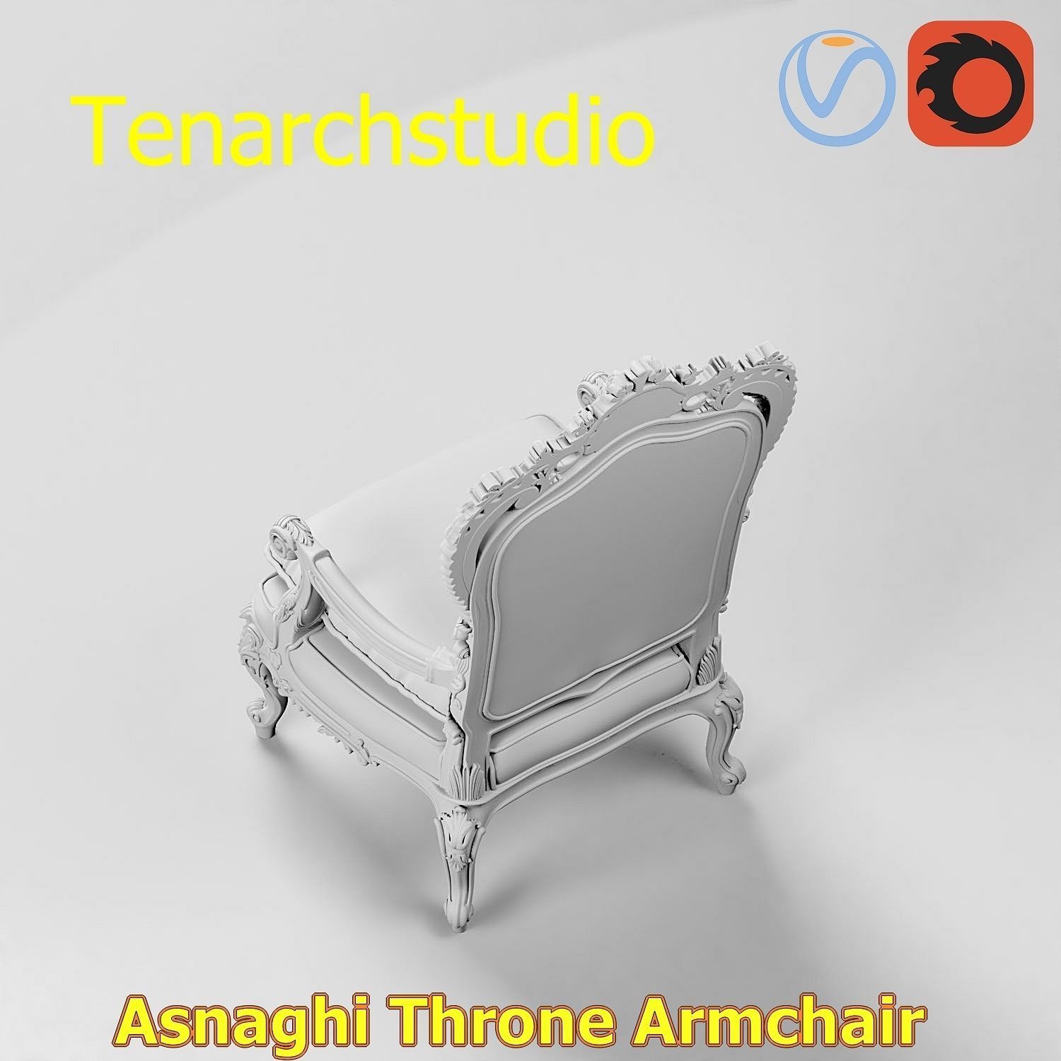 tenarchstudio Asnaghi  Throne Armchair Vray corona render ready 3D model_38