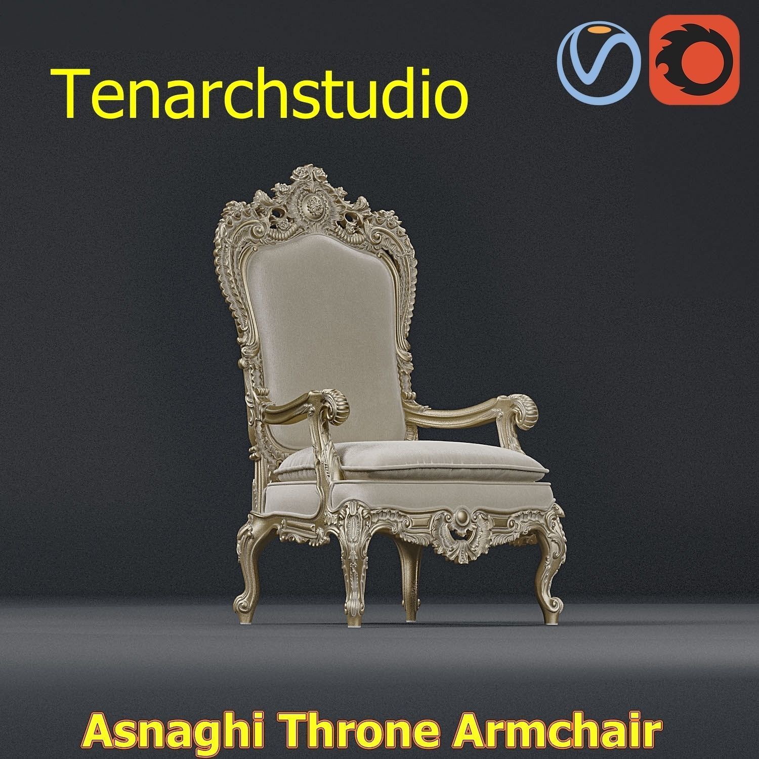 tenarchstudio Asnaghi  Throne Armchair Vray corona render ready 3D model_58