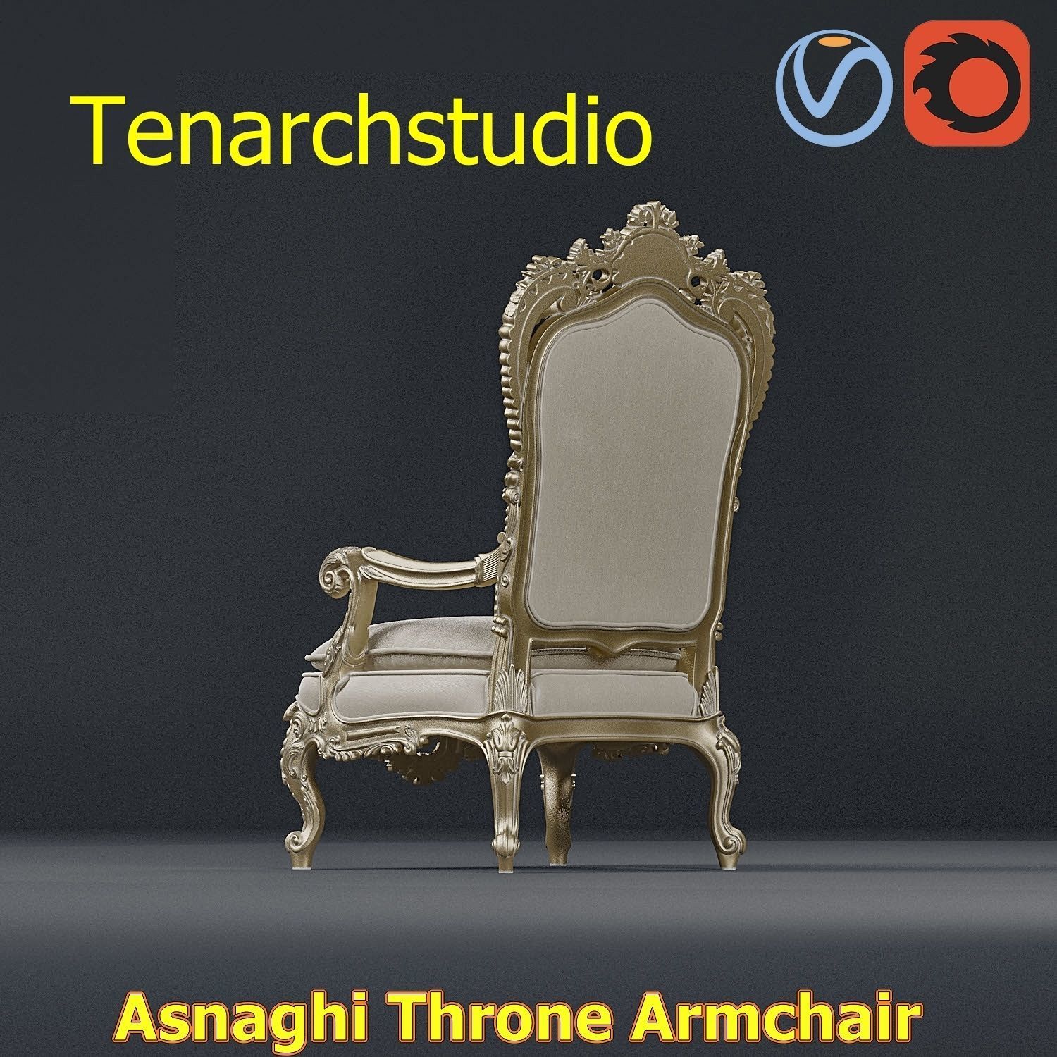 tenarchstudio Asnaghi  Throne Armchair Vray corona render ready 3D model_61