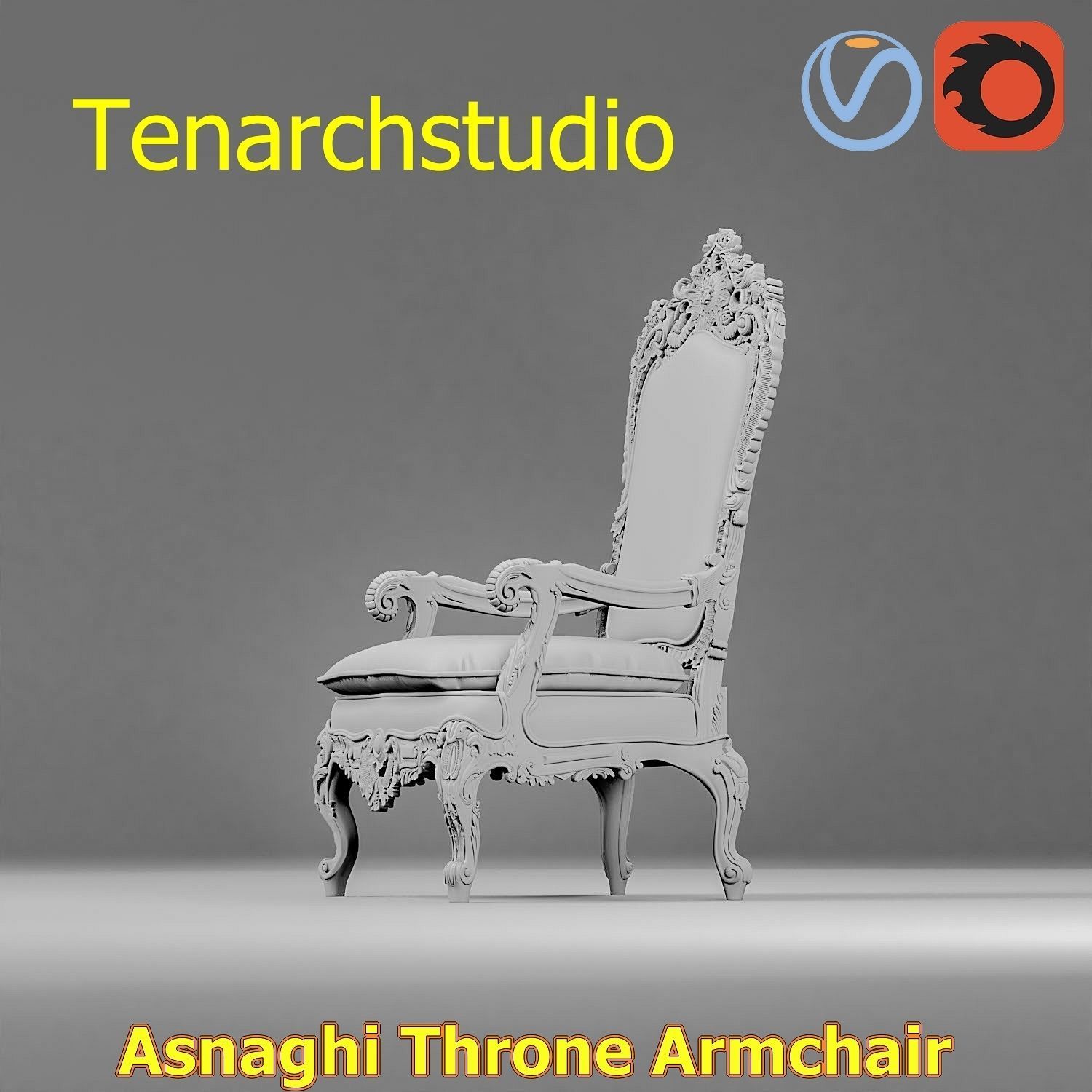 tenarchstudio Asnaghi  Throne Armchair Vray corona render ready 3D model_67