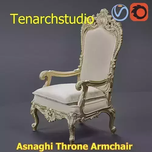 tenarchstudio Asnaghi  Throne Armchair Vray corona render ready