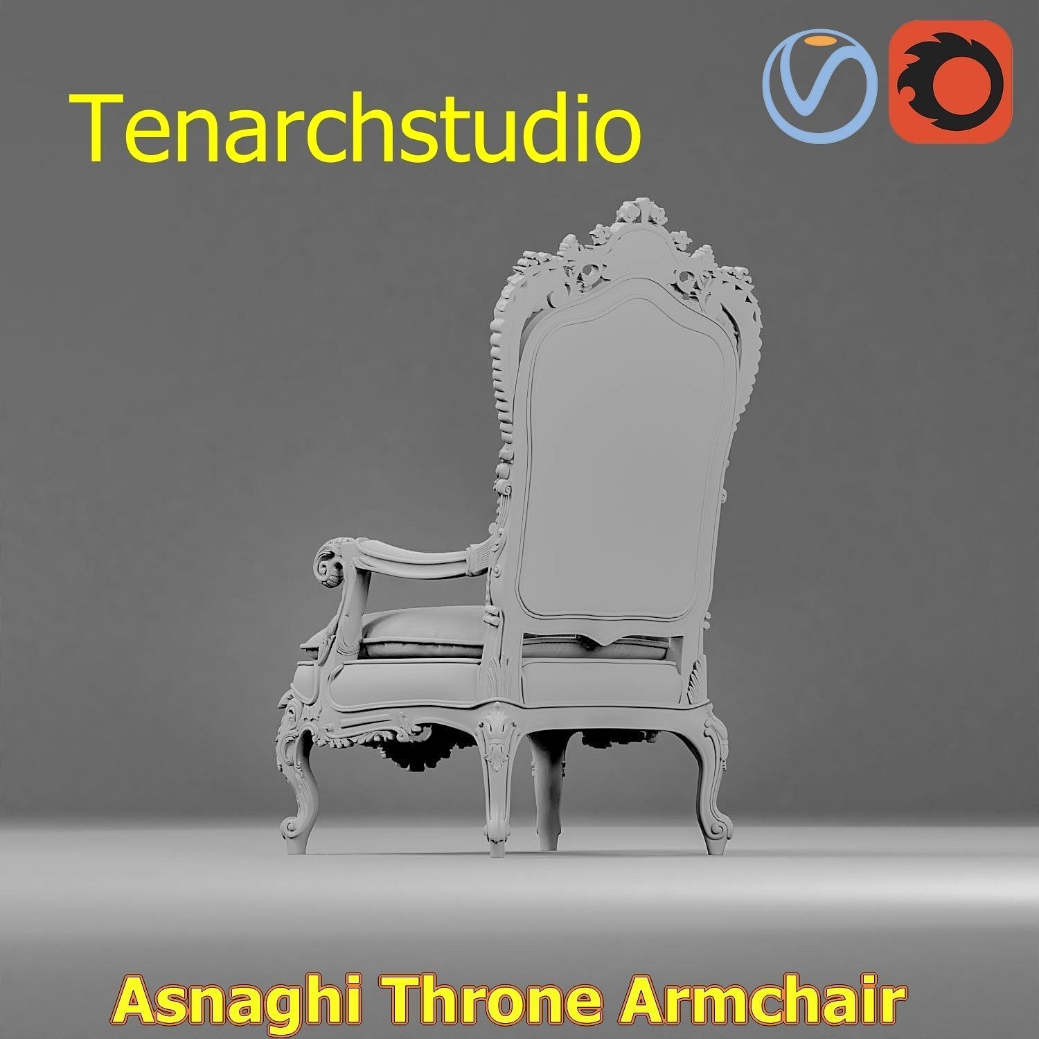 tenarchstudio Asnaghi  Throne Armchair Vray corona render ready 3D model_66