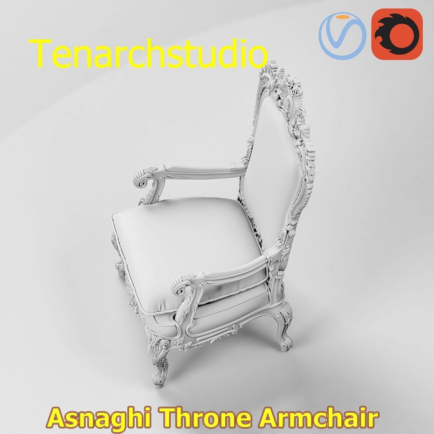 tenarchstudio Asnaghi  Throne Armchair Vray corona render ready 3D model_35