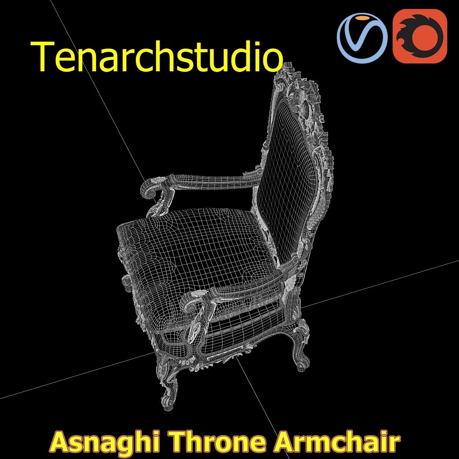 tenarchstudio Asnaghi  Throne Armchair Vray corona render ready 3D model_34