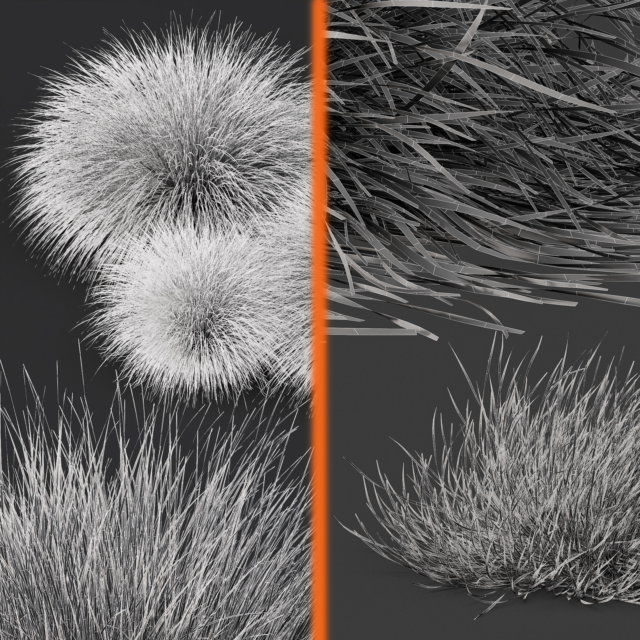 80 Different SETS Of Grass and Bush SET VOL08 3D Model Collection_203