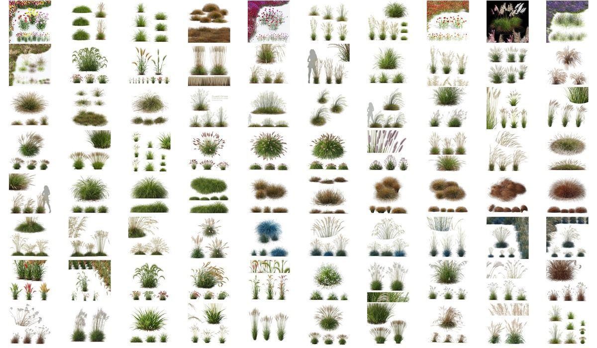 80 Different SETS Of Grass and Bush SET VOL08 3D Model Collection_0