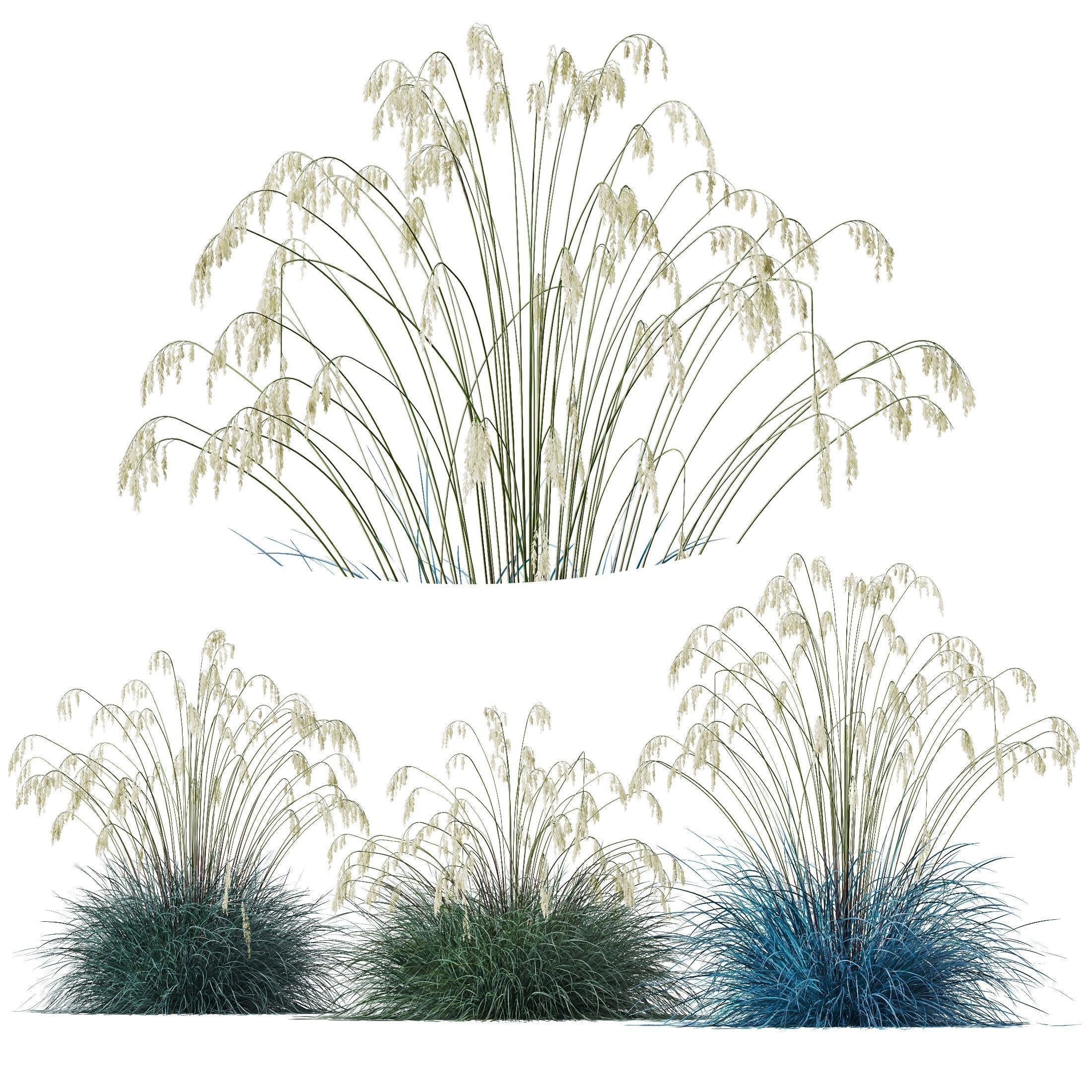 80 Different SETS Of Grass and Bush SET VOL08 3D Model Collection_33