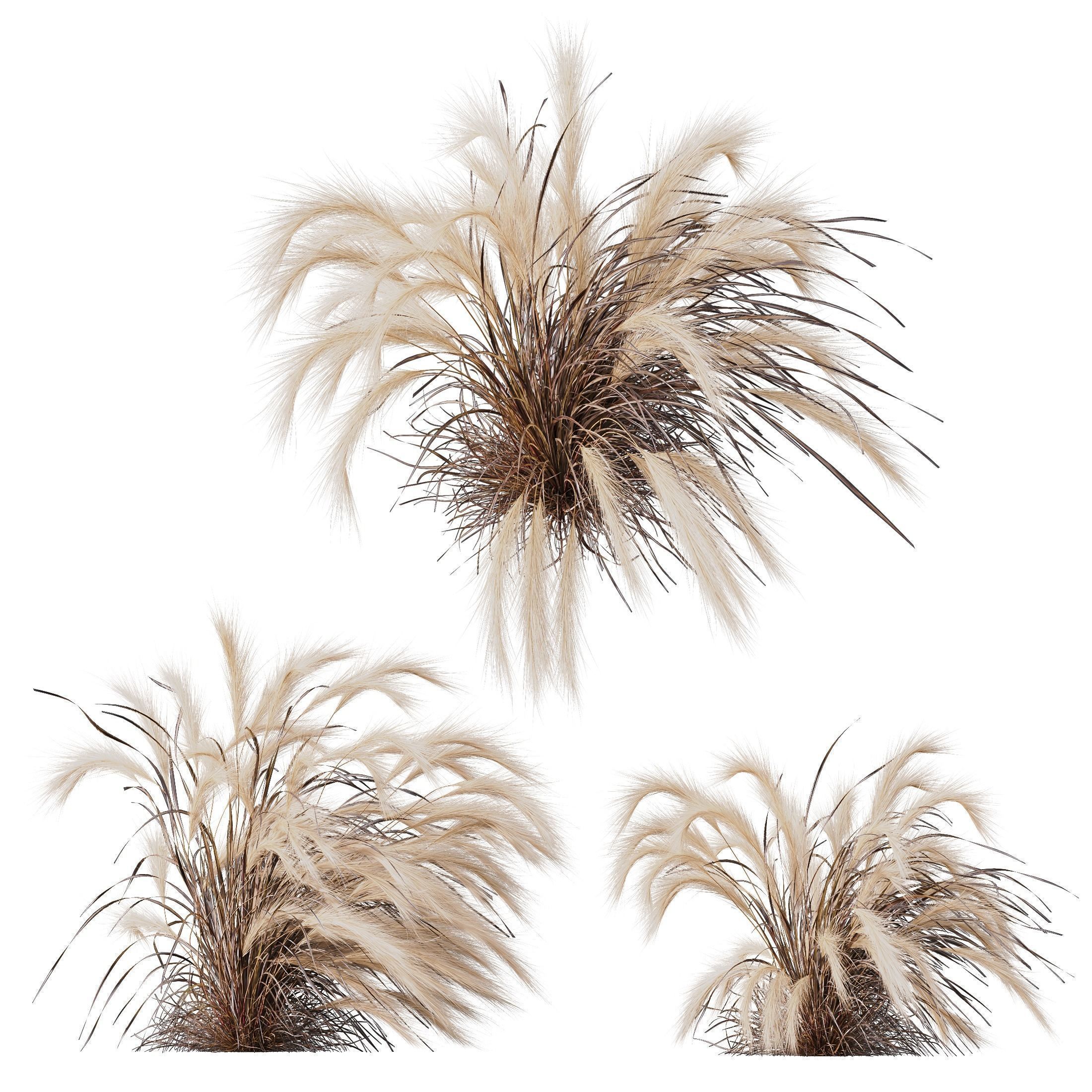 80 Different SETS Of Grass and Bush SET VOL08 3D Model Collection_11