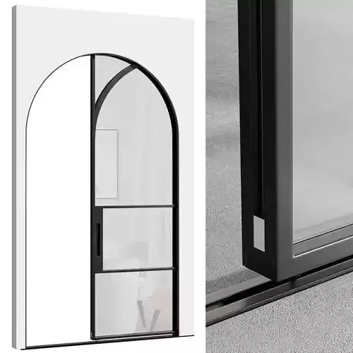 Classic glass door - Sliding Metal Door 001