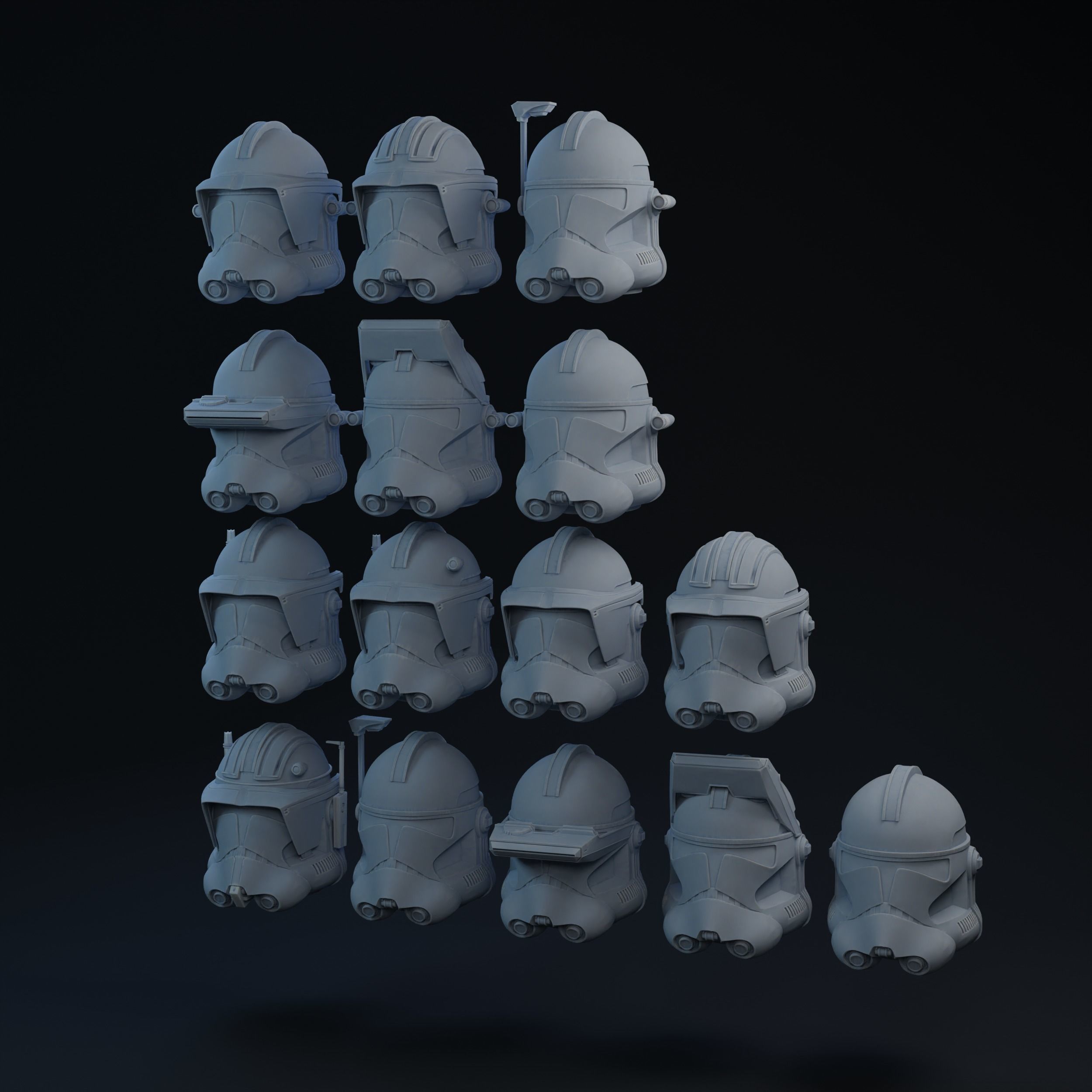 Phase 2 Clone Helmets Vent Cuts one-twelfth Scale 3D print model_1