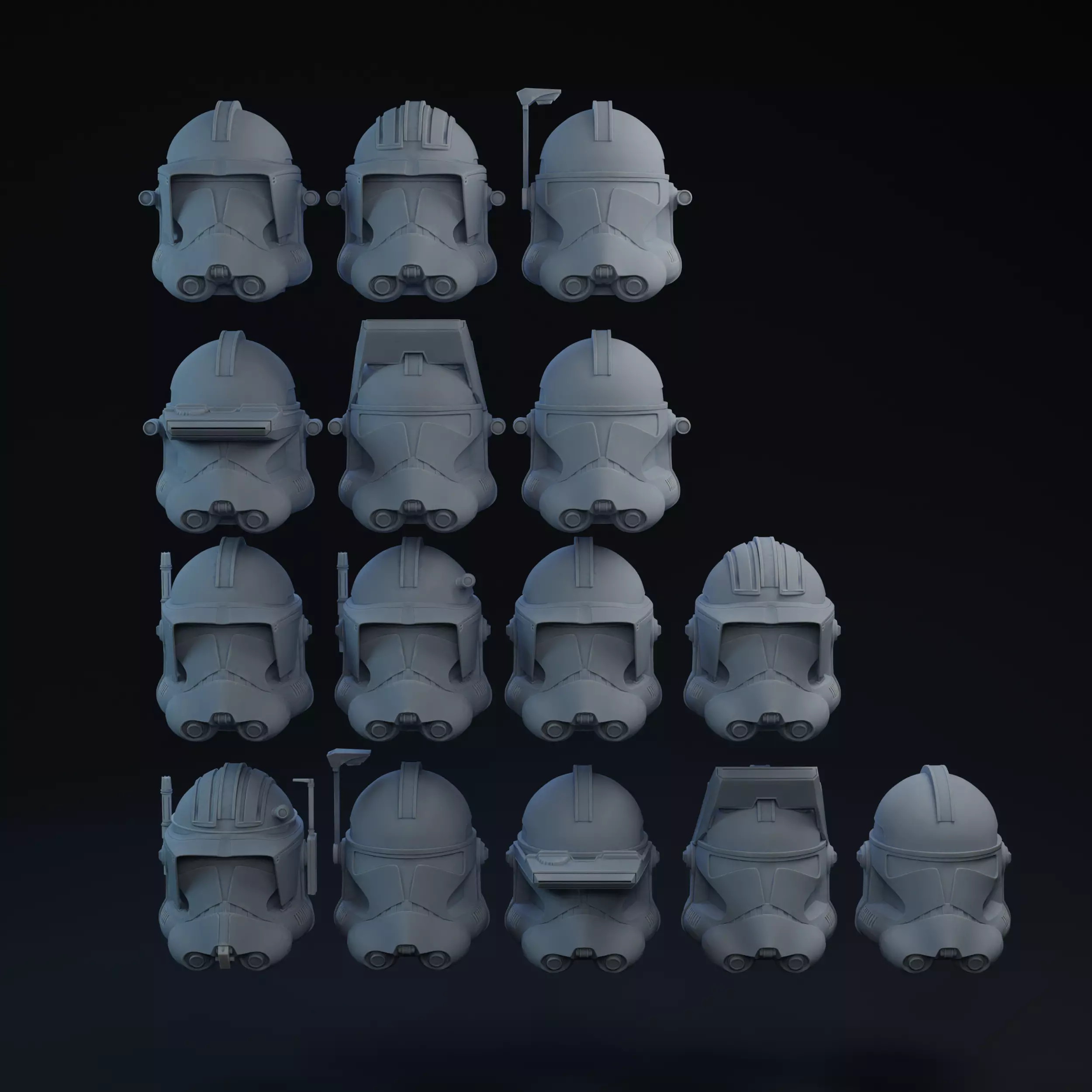 Phase 2 Clone Helmets Vent Cuts one-twelfth Scale 3D print model_0