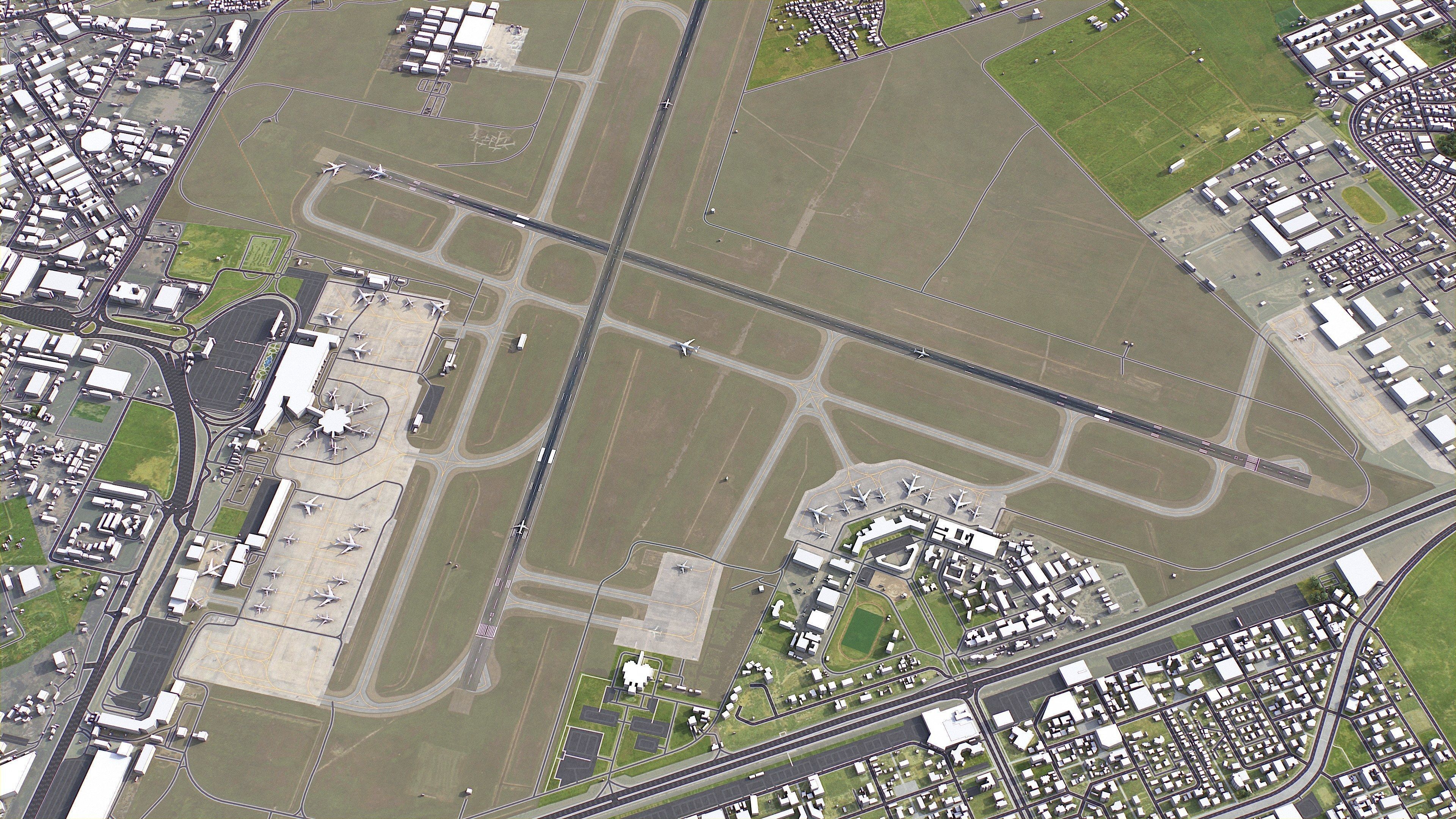 Tunis - Carthage Airport Low-poly 3D model_2