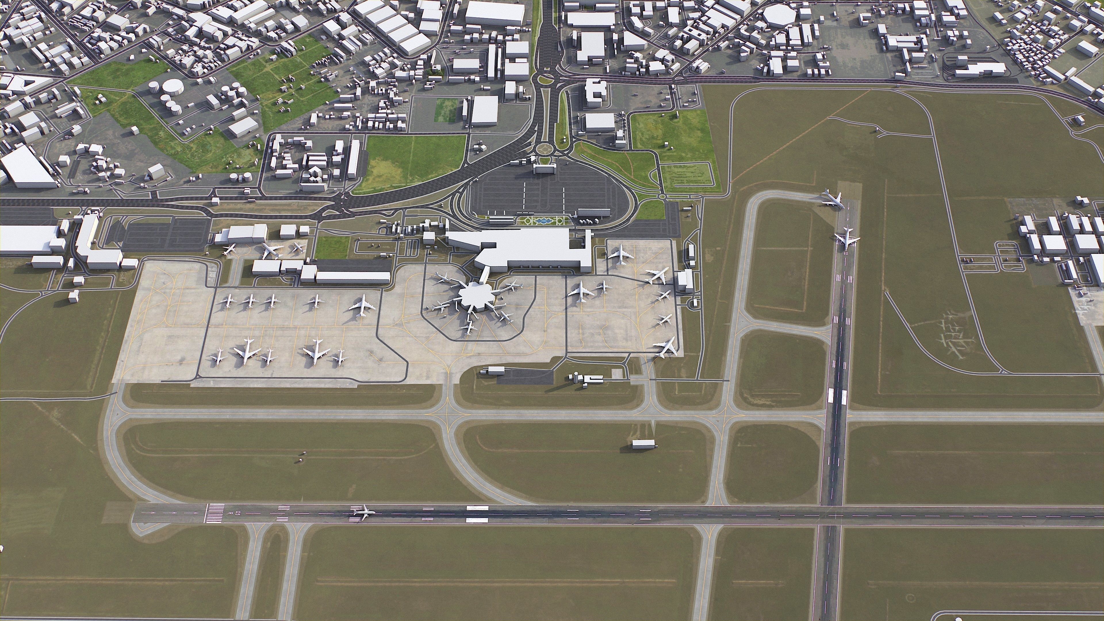 Tunis - Carthage Airport Low-poly 3D model_3