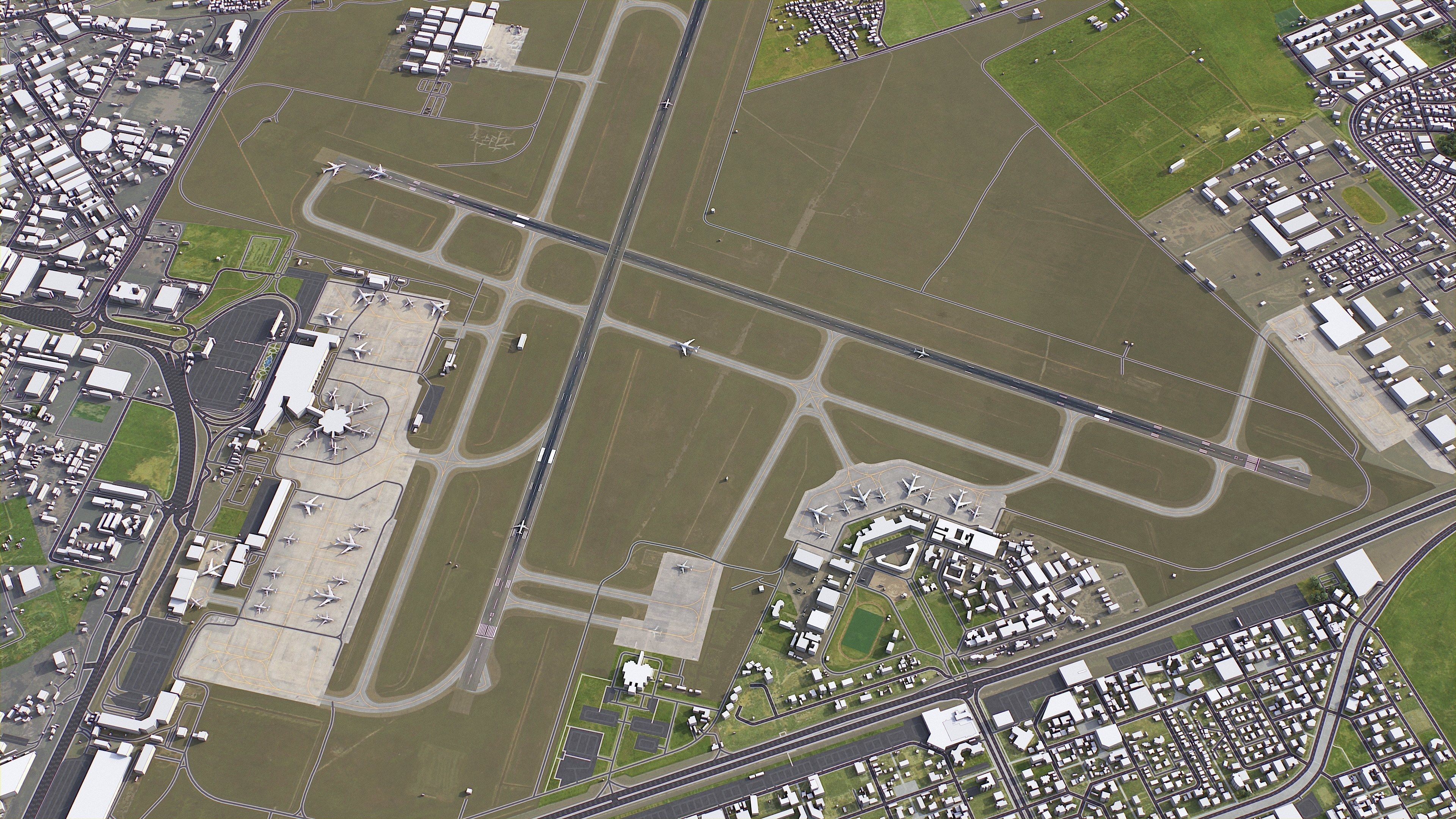 Tunis - Carthage Airport Low-poly 3D model_1