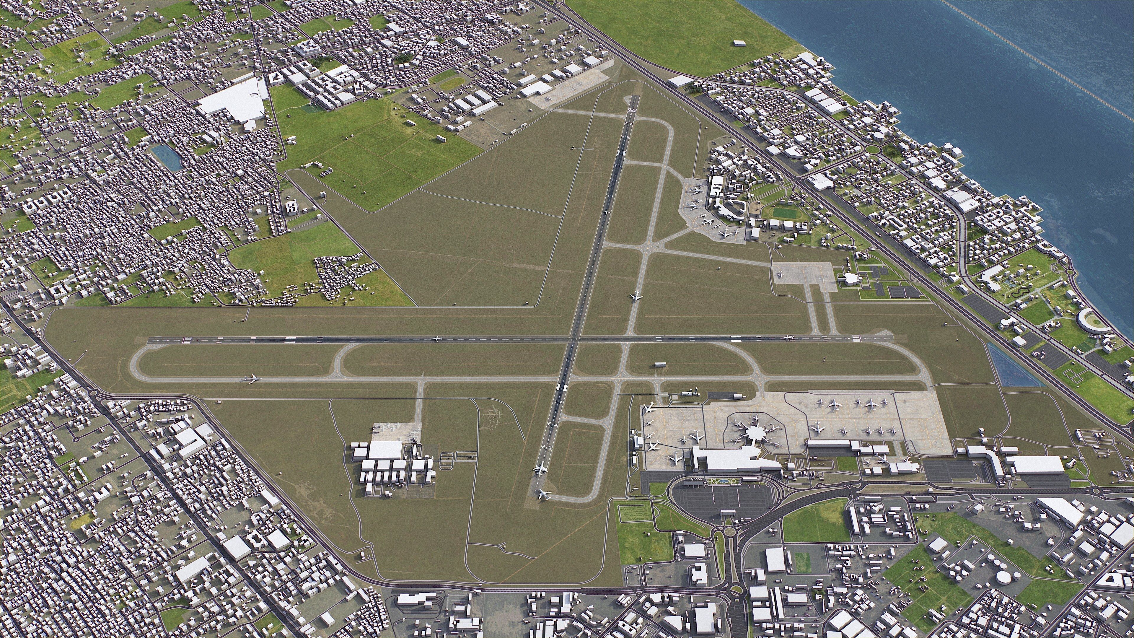 Tunis - Carthage Airport Low-poly 3D model_5