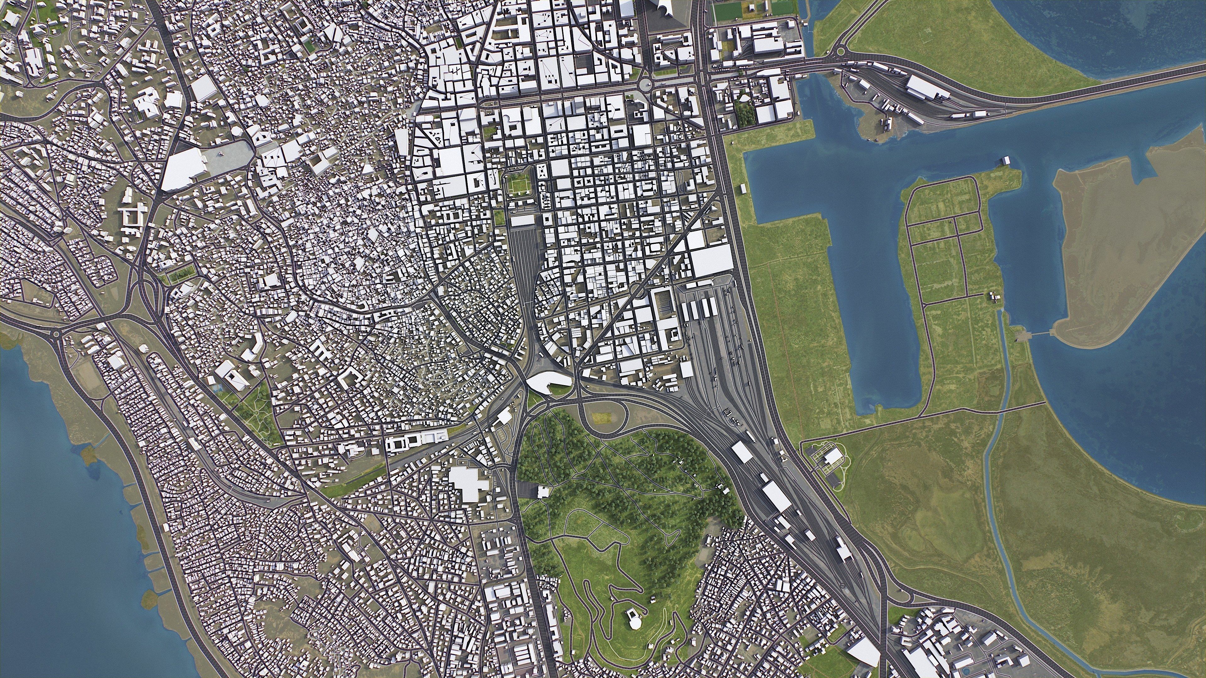 Tunis - 3D City Model Low-poly 3D model_9