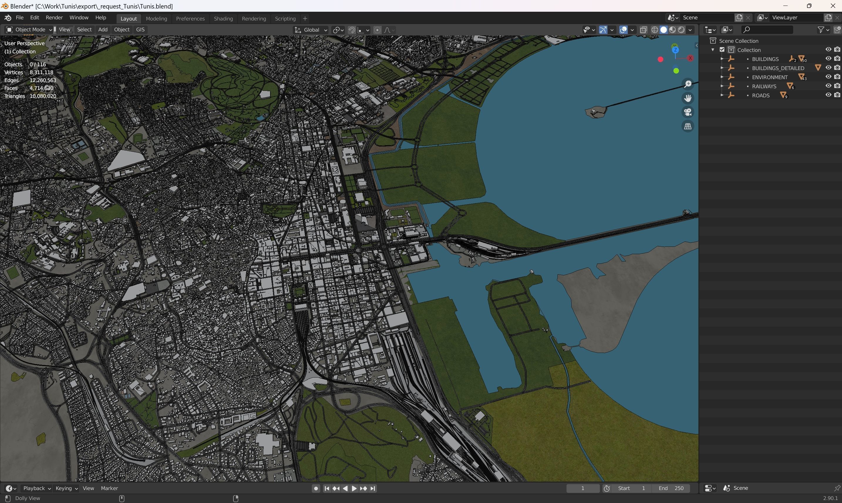 Tunis - 3D City Model Low-poly 3D model_26