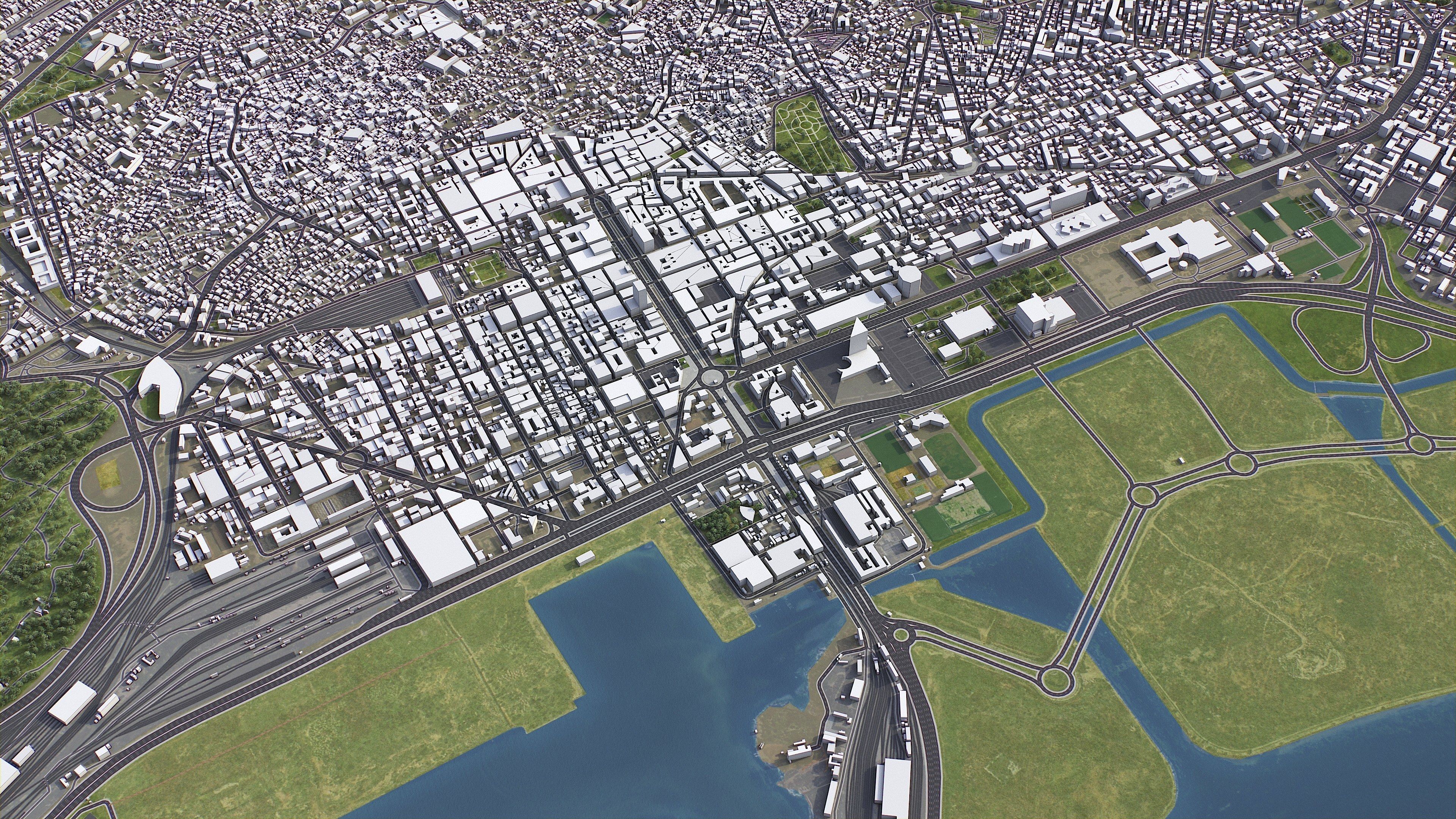 Tunis - 3D City Model Low-poly 3D model_6