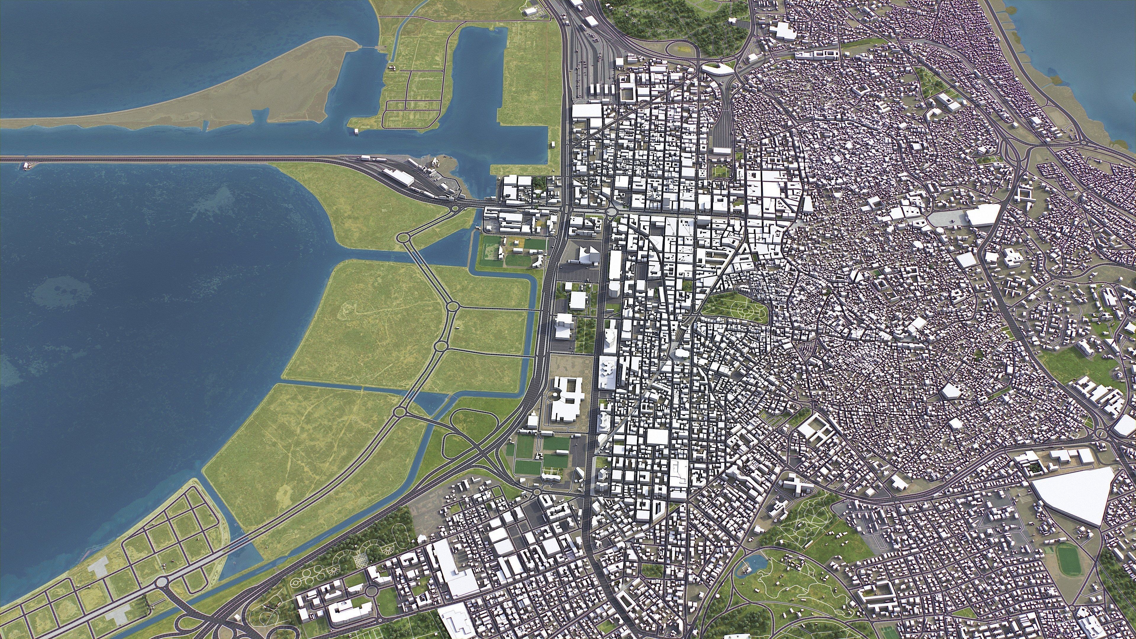 Tunis - 3D City Model Low-poly 3D model_1