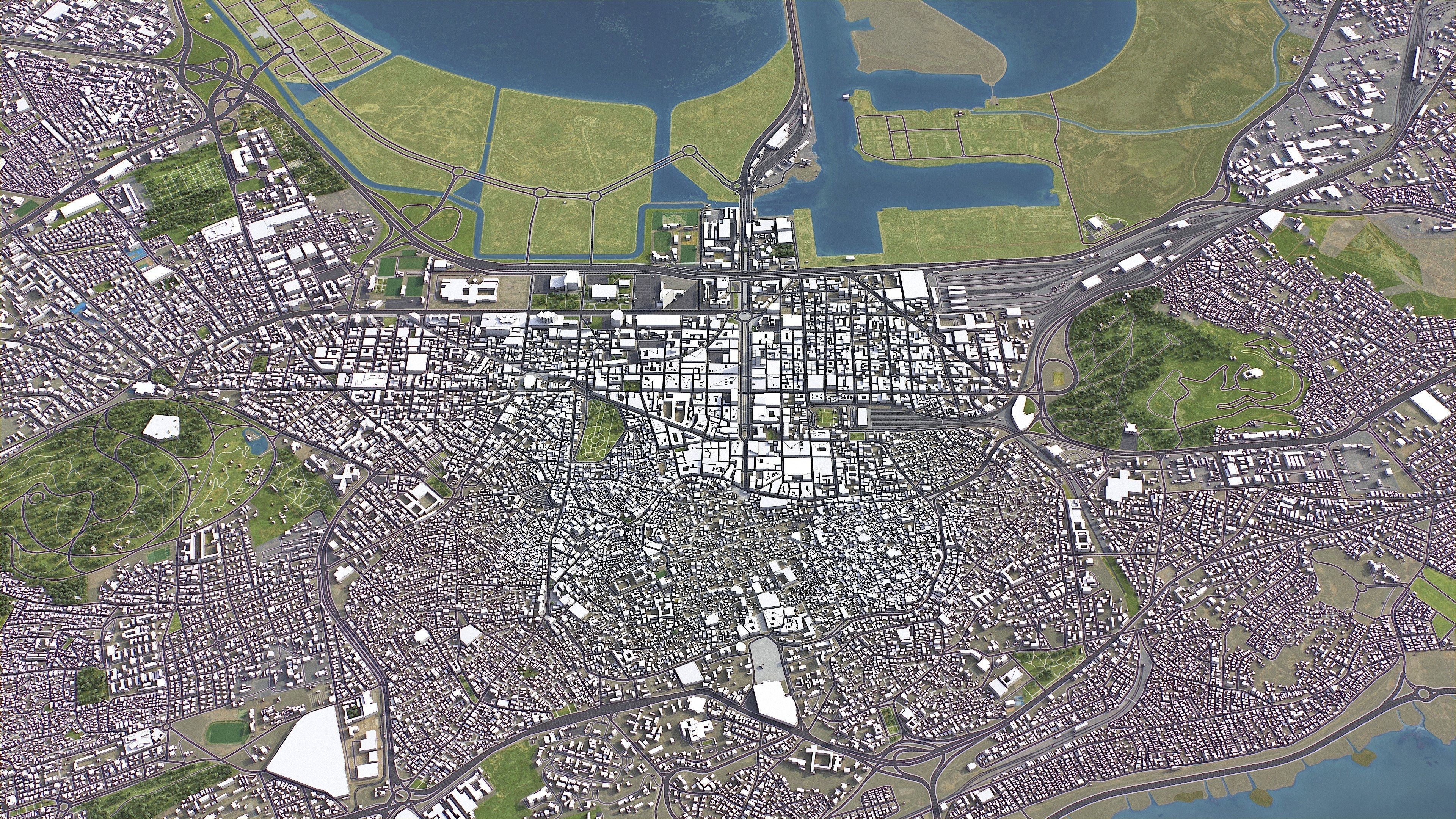 Tunis - 3D City Model Low-poly 3D model_11