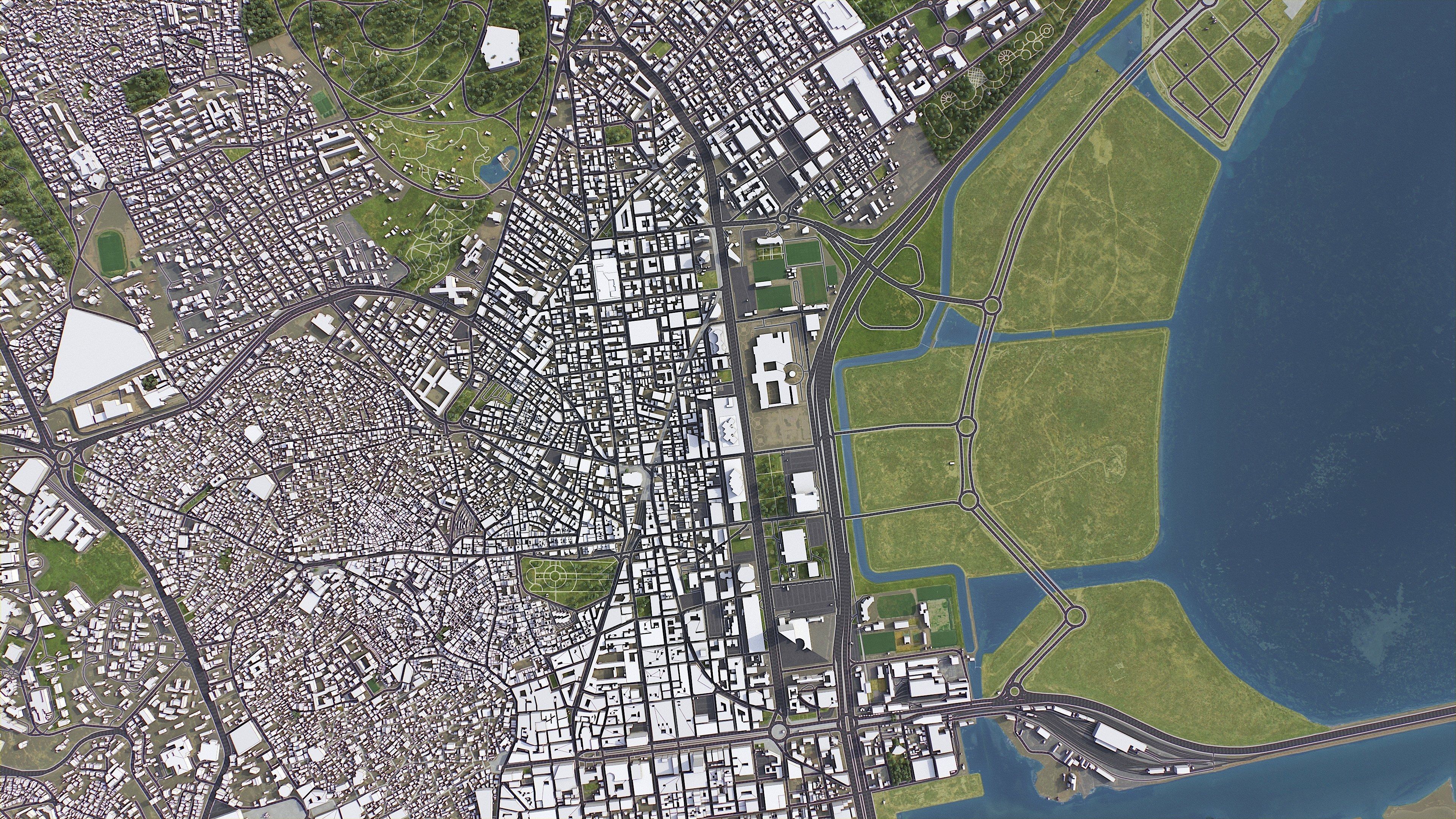 Tunis - 3D City Model Low-poly 3D model_8