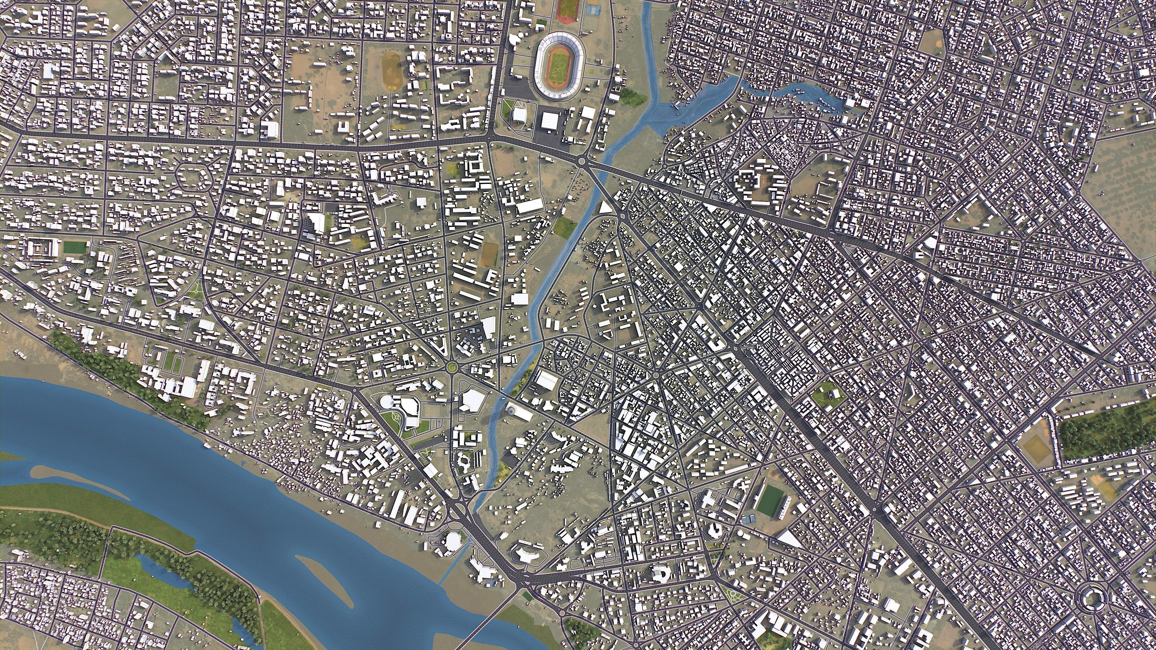 Niamey - 3D City Model Low-poly 3D model_7