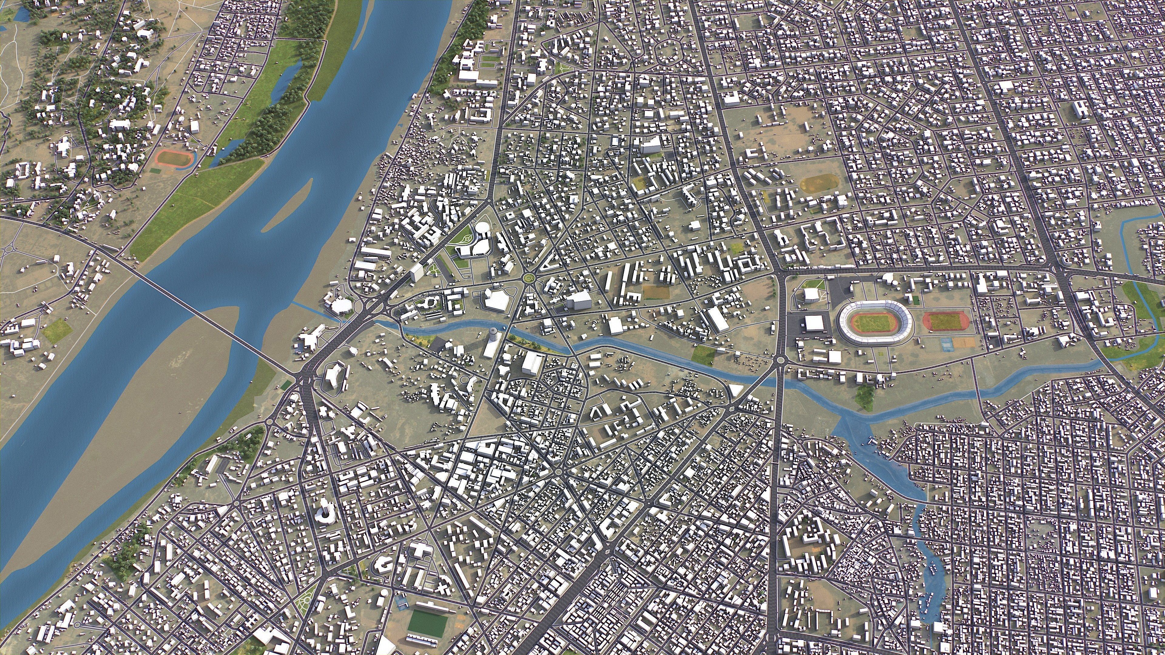 Niamey - 3D City Model Low-poly 3D model_4